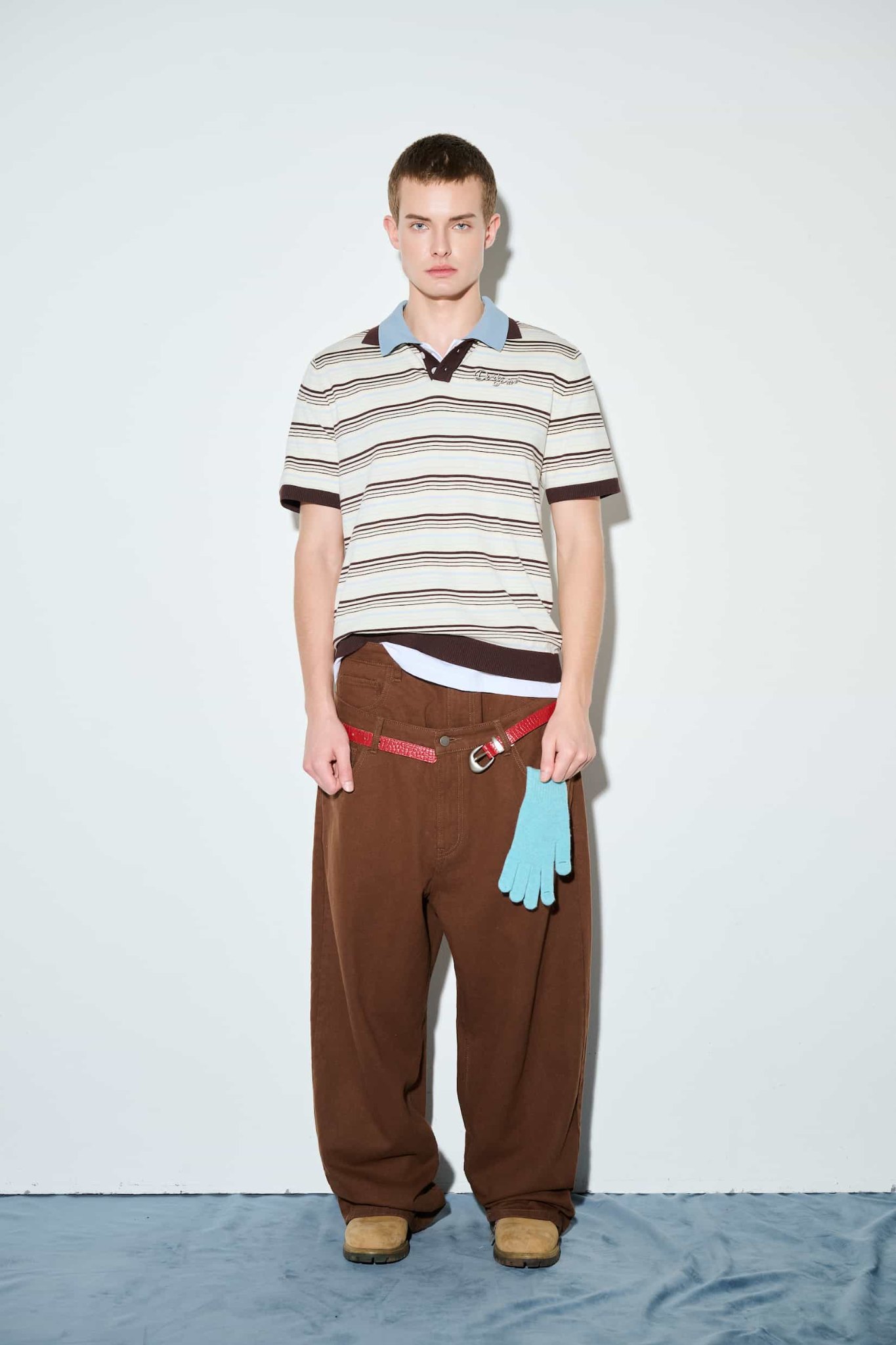 DVRK PRIVÉ STRIPE KNIT REGULAR POLO - BLUE 4