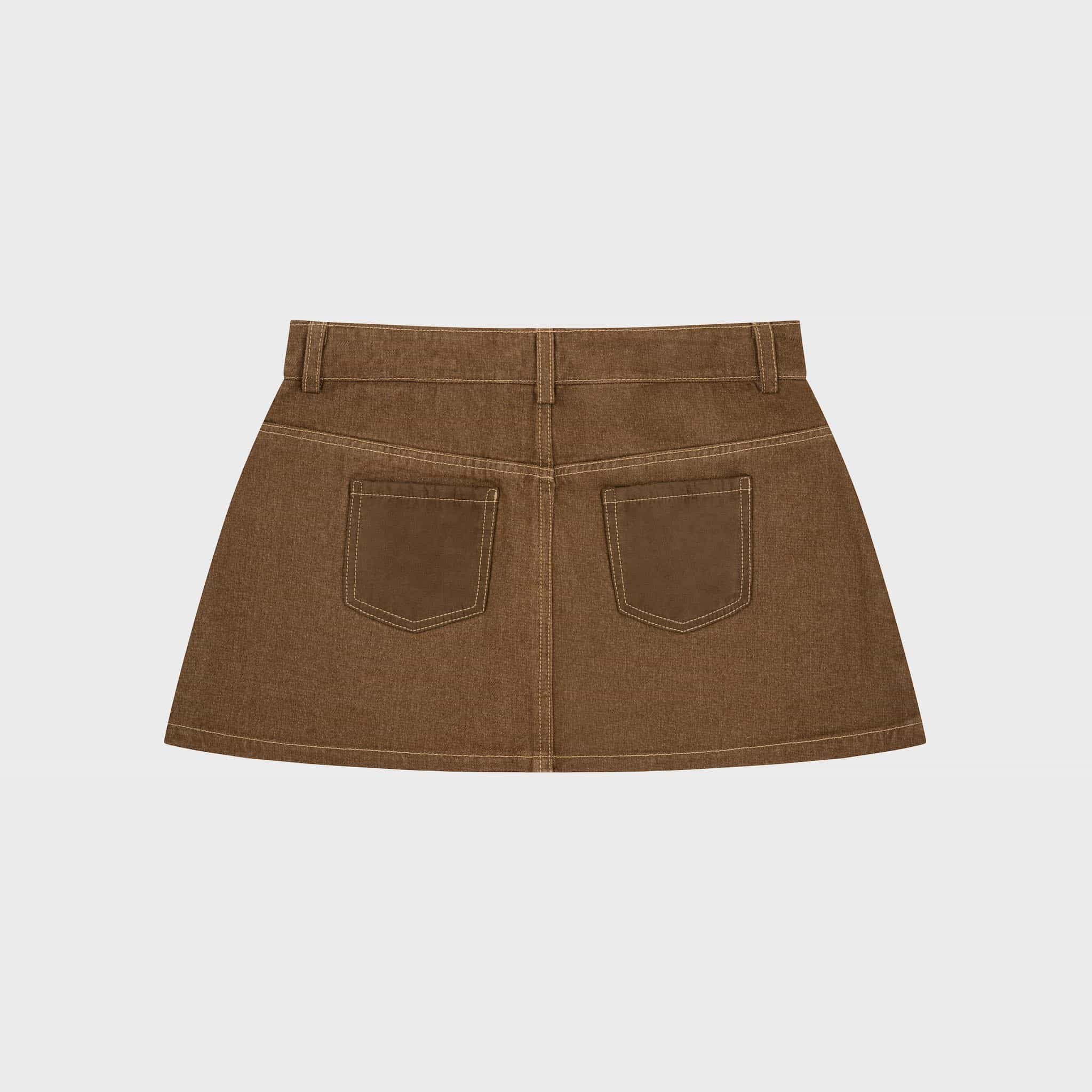 DVRK PRIVÉ LOVER DENIM MINISKIRT - BROWN 6