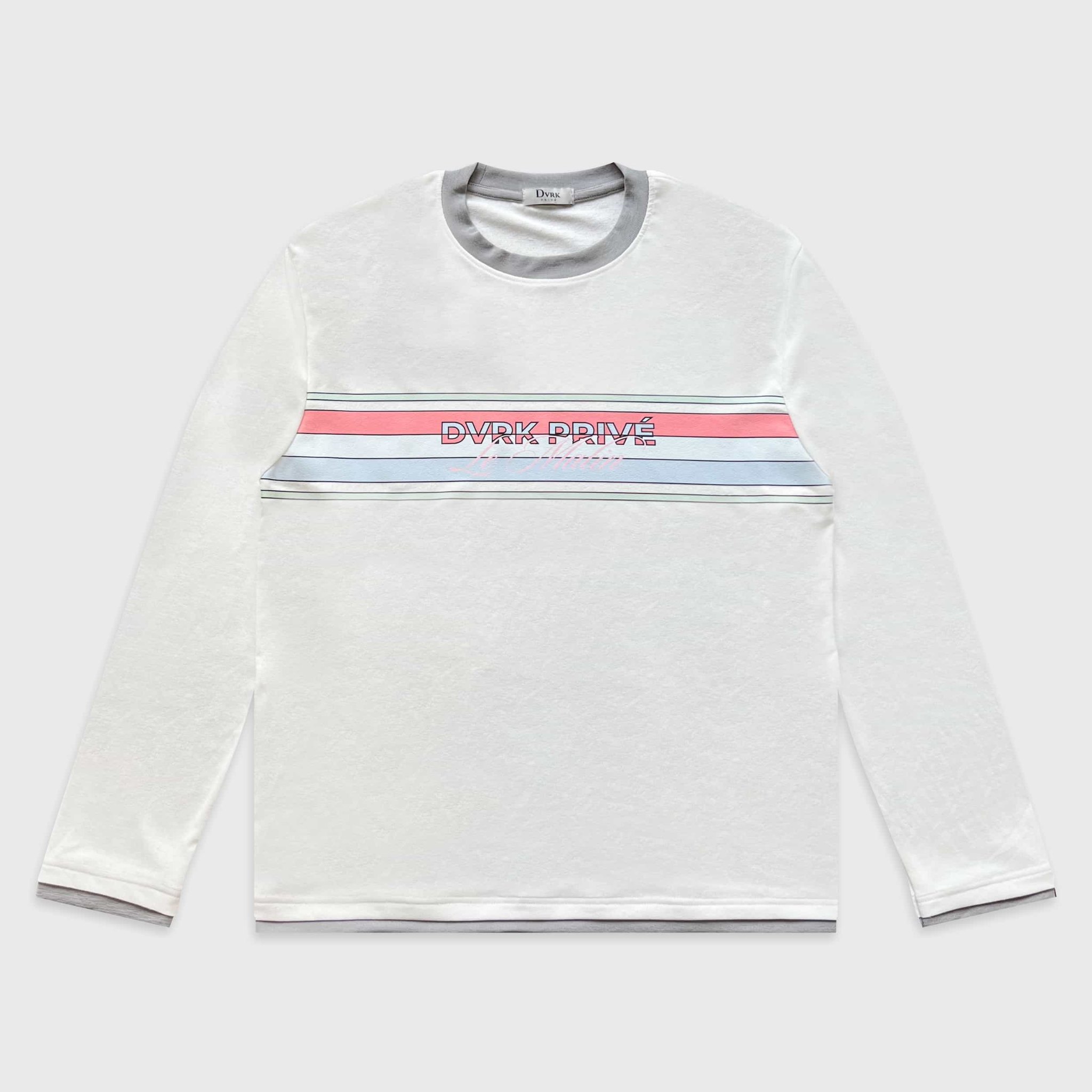 DVRK PRIVÉ MULTISTRIPE LONGSLEEVES TEE - WHITE