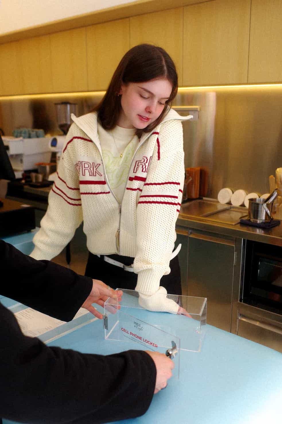 DVRK PRIVÉ STRIPE POINTELLE KNIT JACKET - CREAM 2