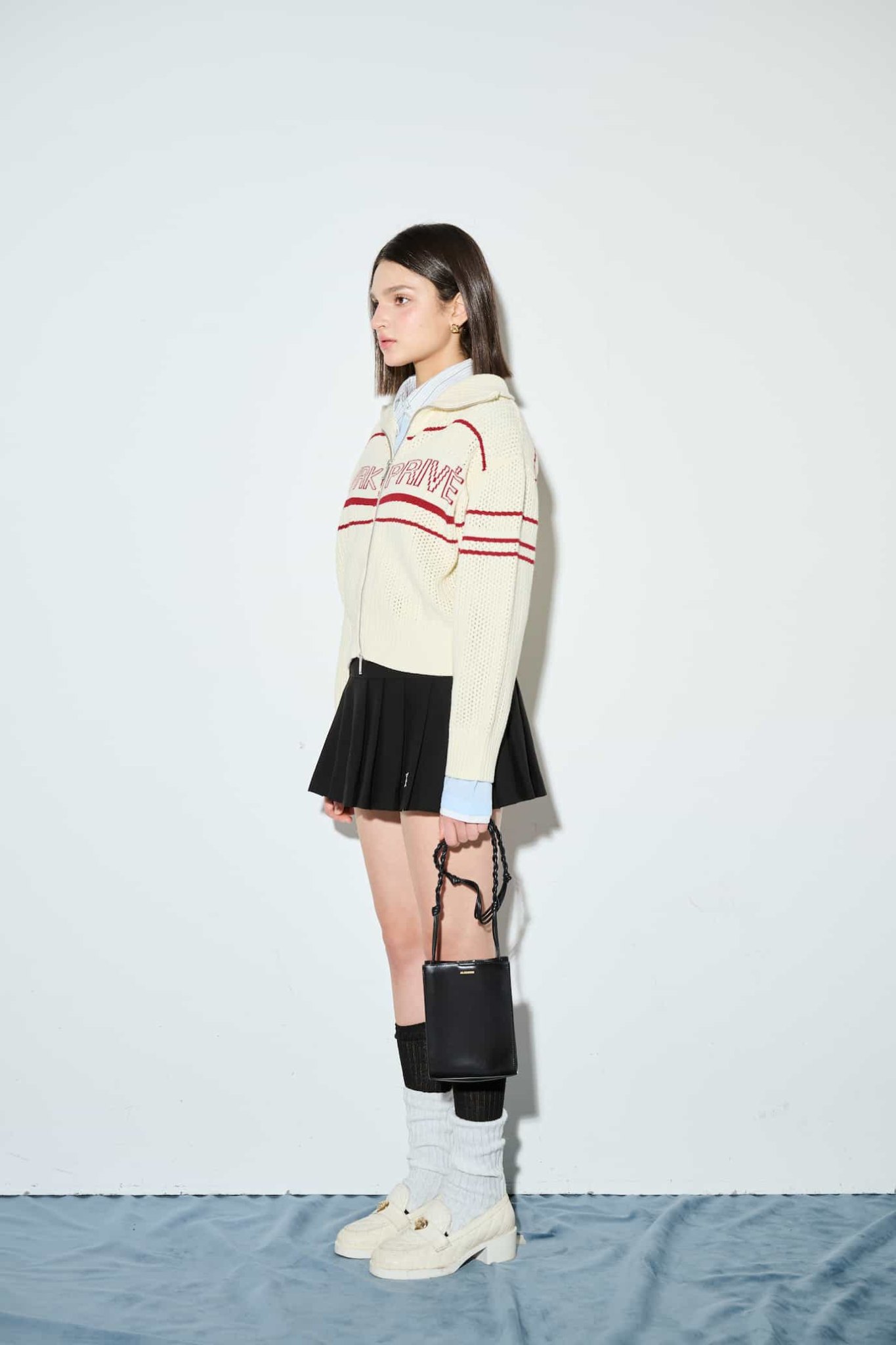DVRK PRIVÉ STRIPE POINTELLE KNIT JACKET - CREAM 8