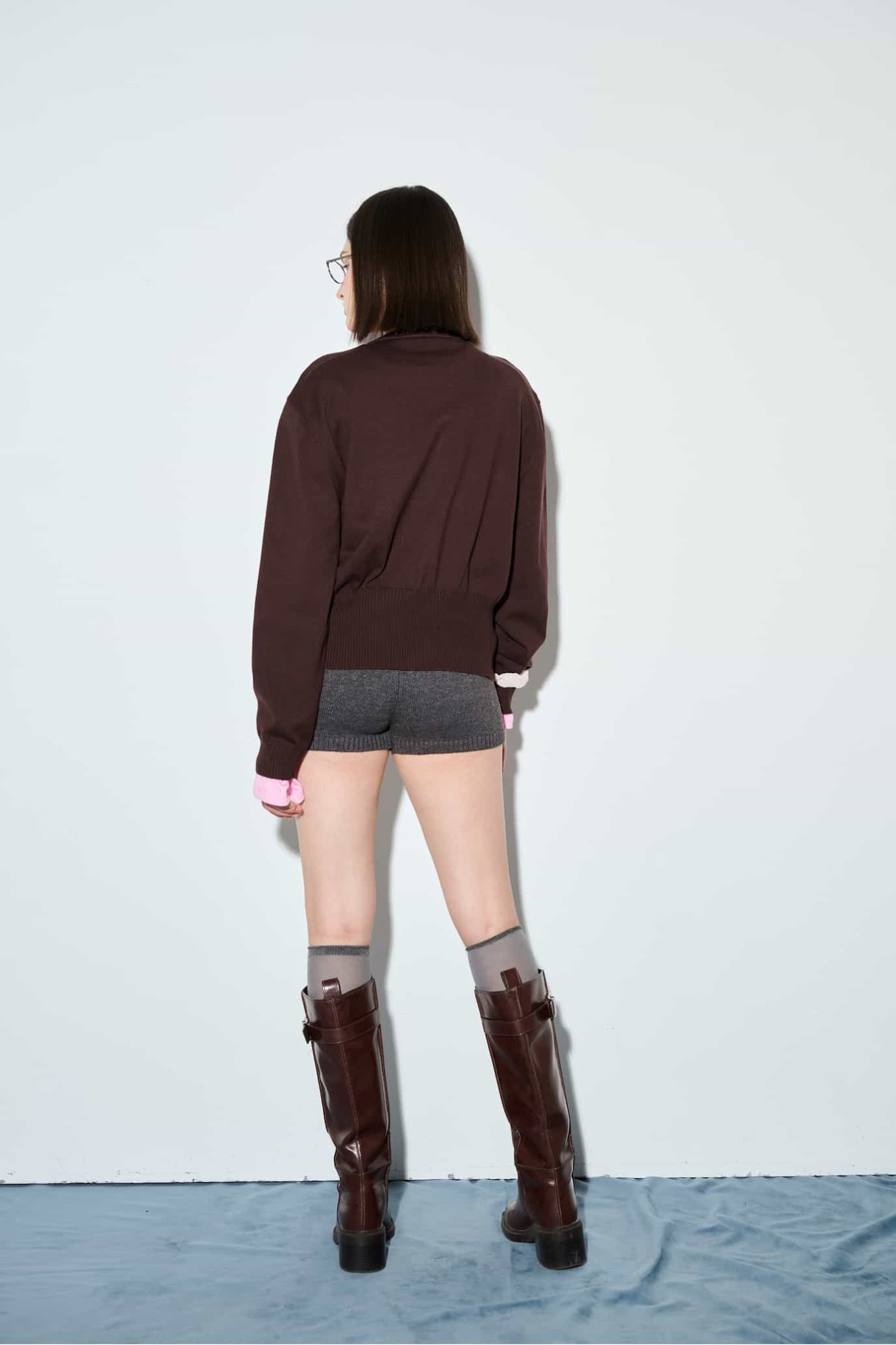 DVRK PRIVÉ LAYER KNIT CROP CARDIGAN - BROWN 5