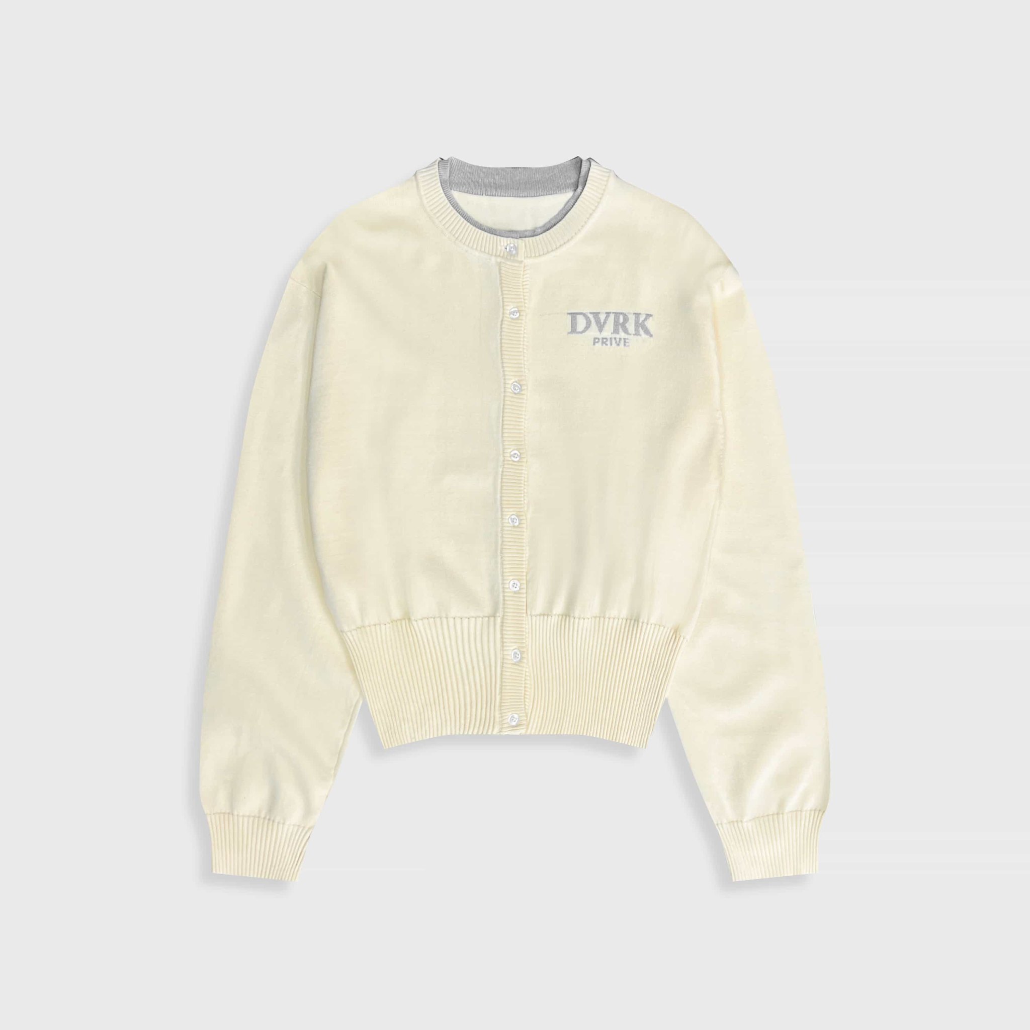 DVRK PRIVÉ LAYER KNIT CROP CARDIGAN - CREAM