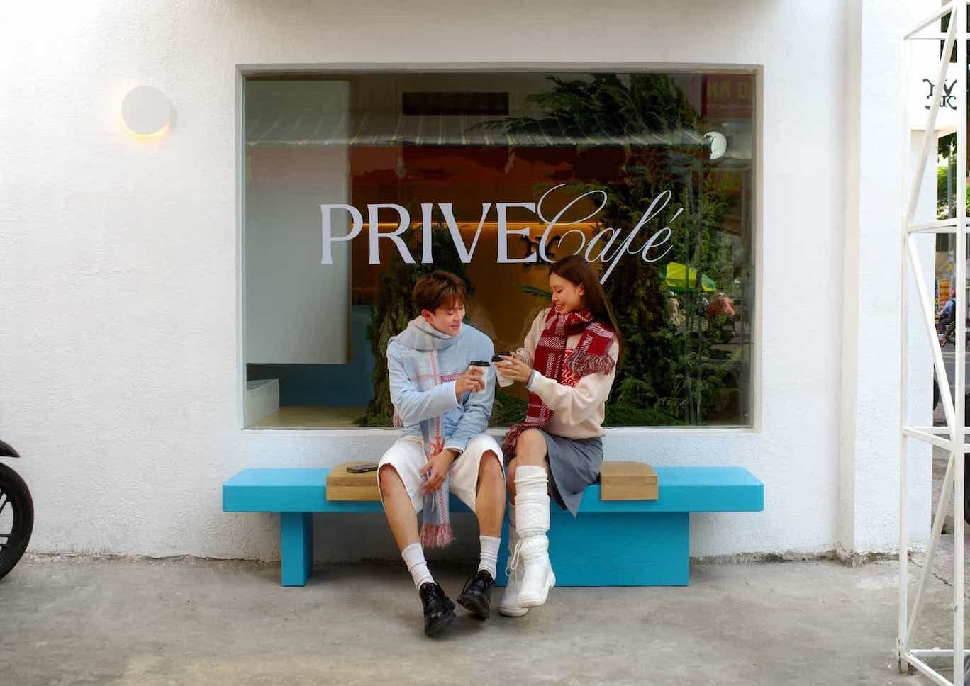 DVRK PRIVÉ CHECK LOGO KNITTED SCARF - BLUE 8