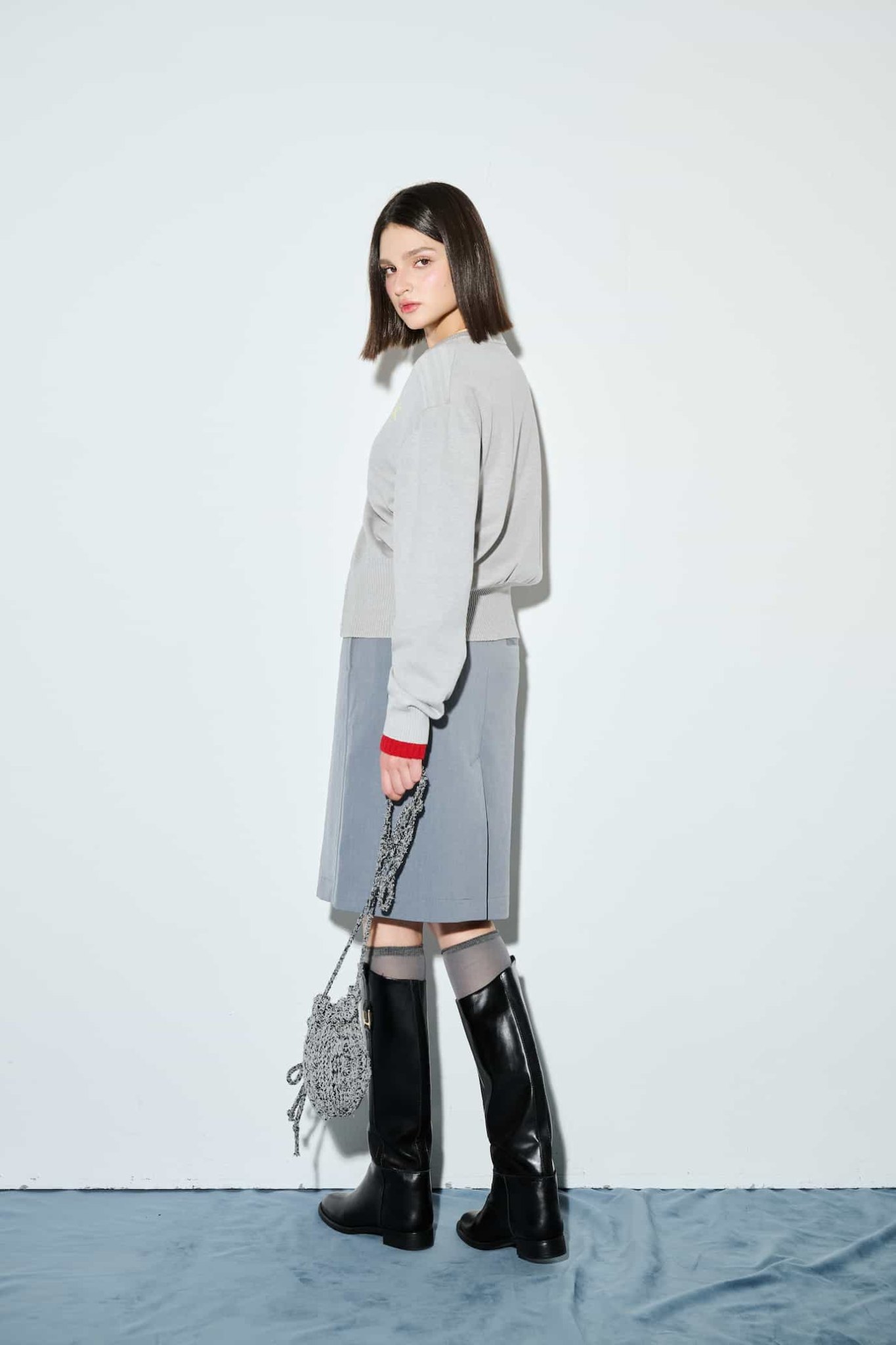 DVRK PRIVÉ LAYER KNIT CROP CARDIGAN - GREY 10