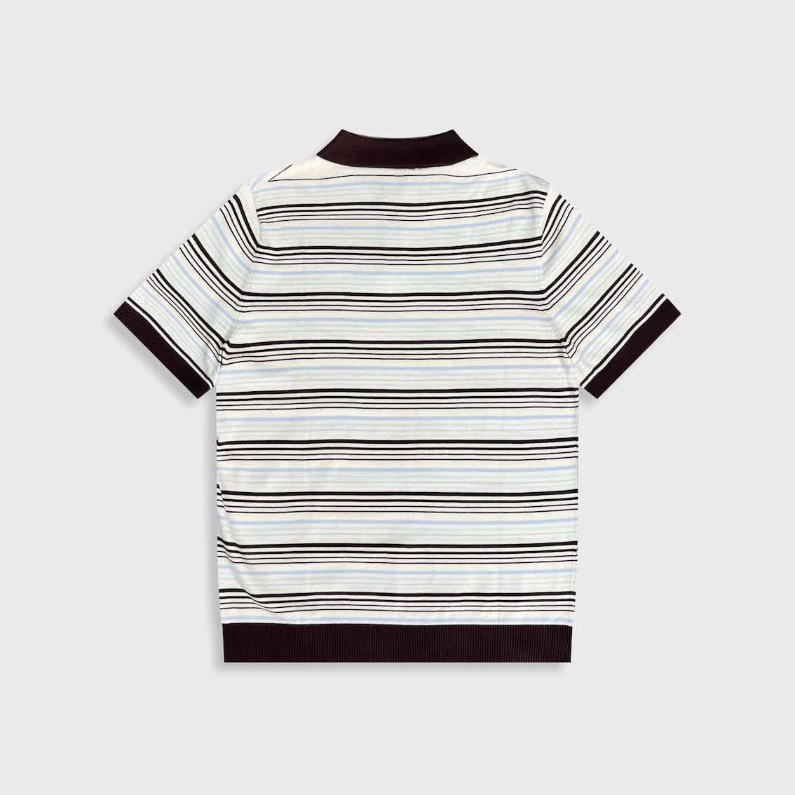 DVRK PRIVÉ STRIPE KNIT REGULAR POLO - BLUE 2