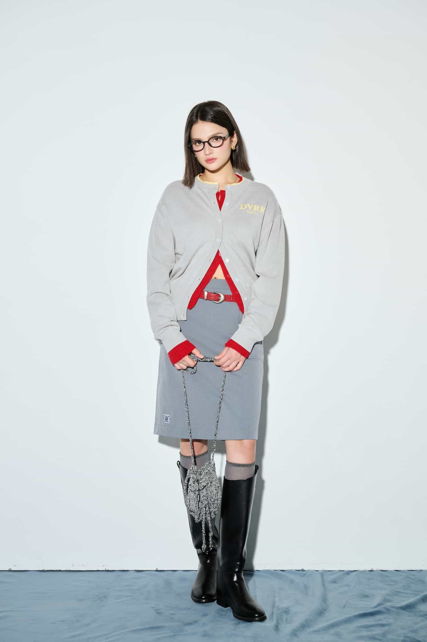 DVRK PRIVÉ LAYER KNIT CROP CARDIGAN - GREY 11