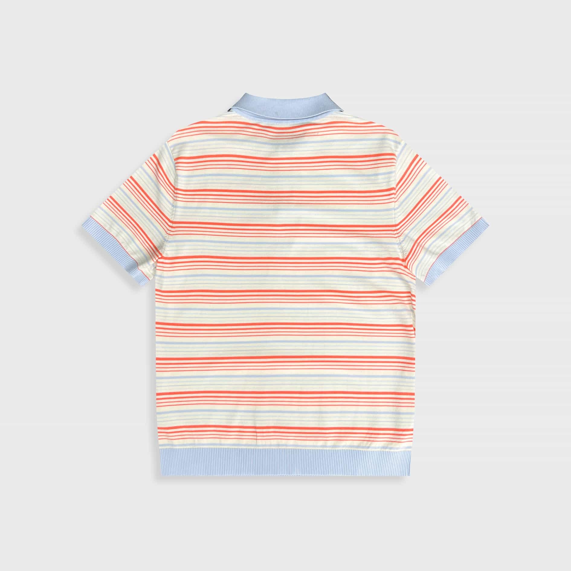 DVRK PRIVÉ STRIPE KNIT REGULAR POLO - SALMON 2