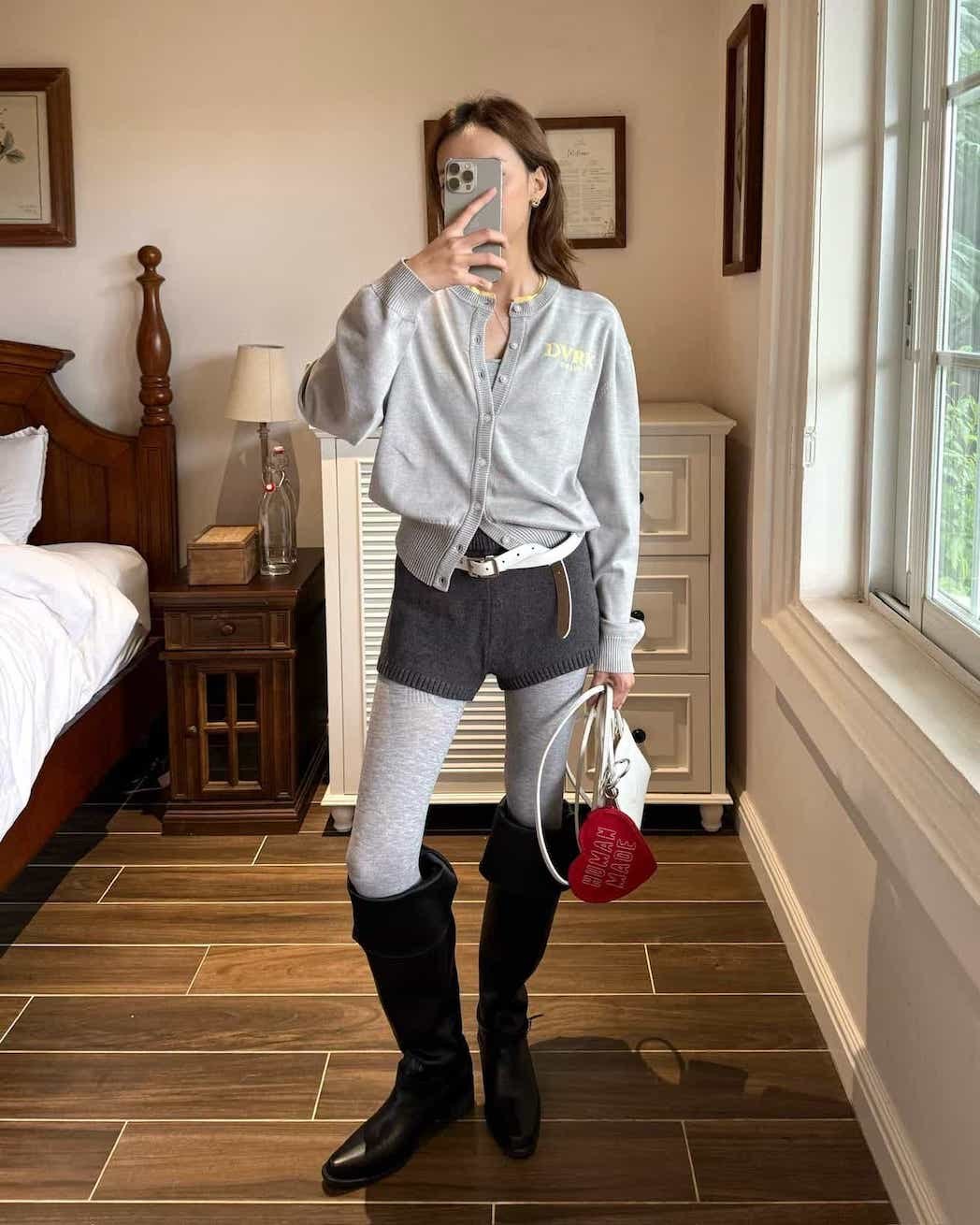 DVRK PRIVÉ LAYER KNIT CROP CARDIGAN - GREY 8