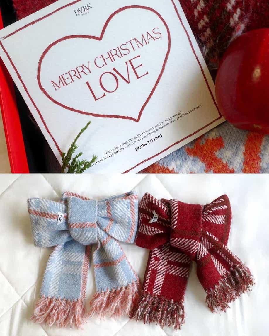 DVRK PRIVÉ CHECK LOGO KNITTED SCARF - BLUE 11