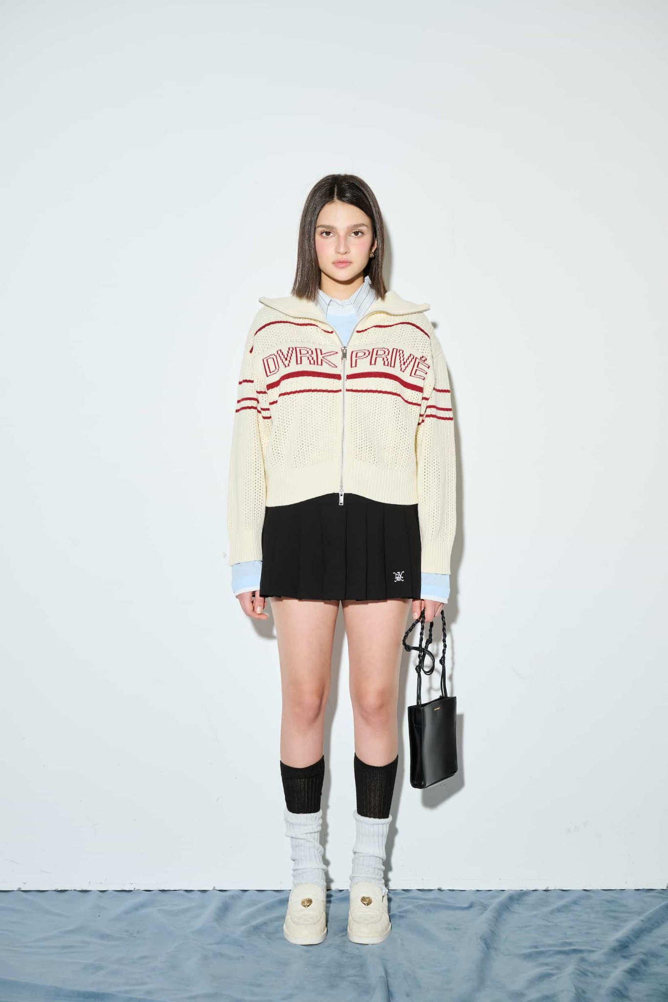DVRK PRIVÉ STRIPE POINTELLE KNIT JACKET - CREAM 6