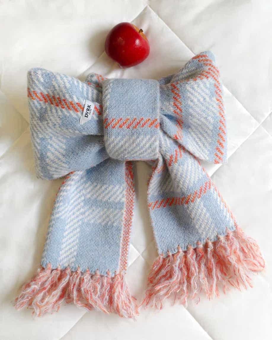DVRK PRIVÉ CHECK LOGO KNITTED SCARF - BLUE 9