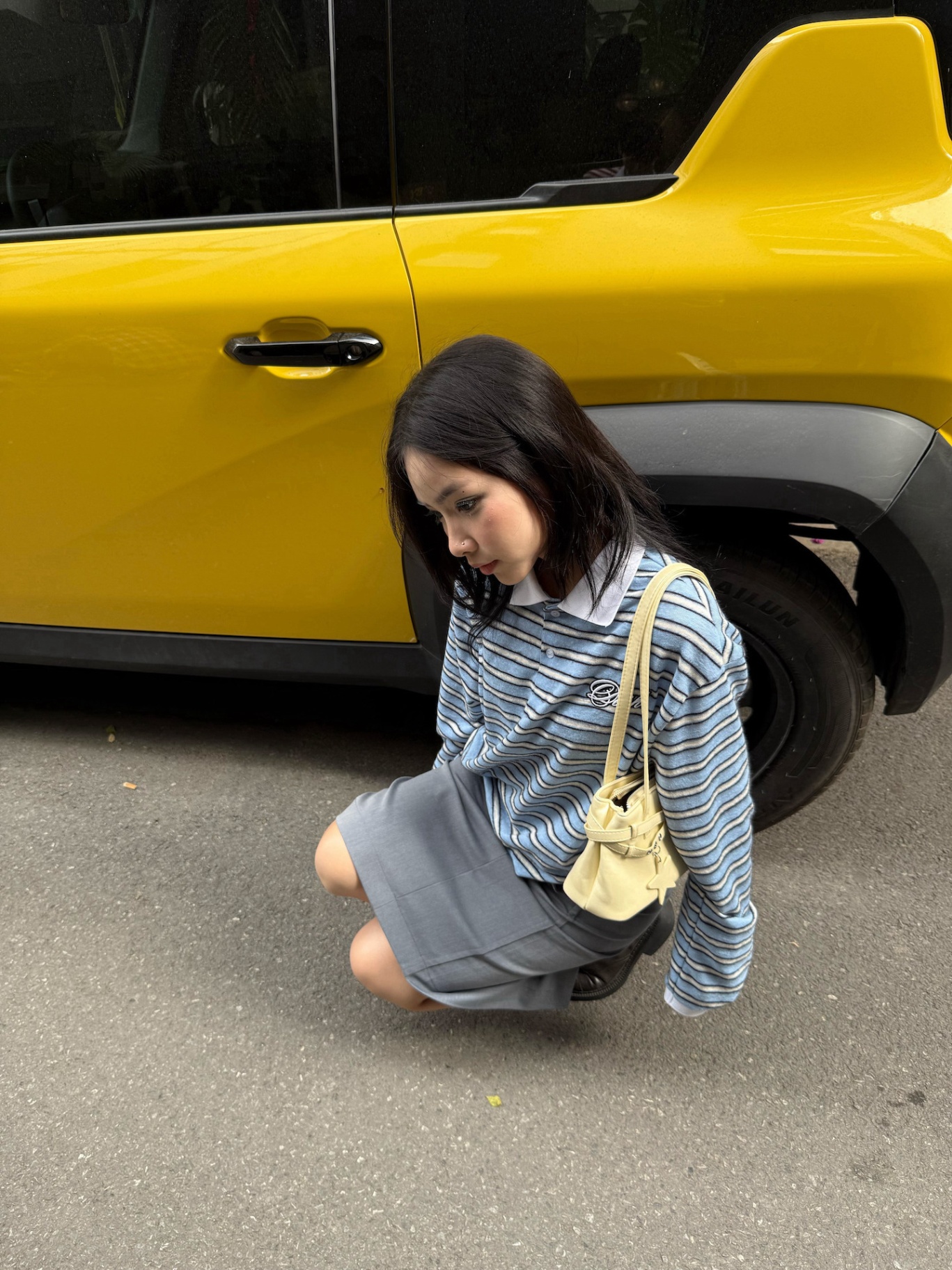 DVRK PRIVÉ FURRY STRIPES KNIT LONGSLEEVE POLO - BLUE 4