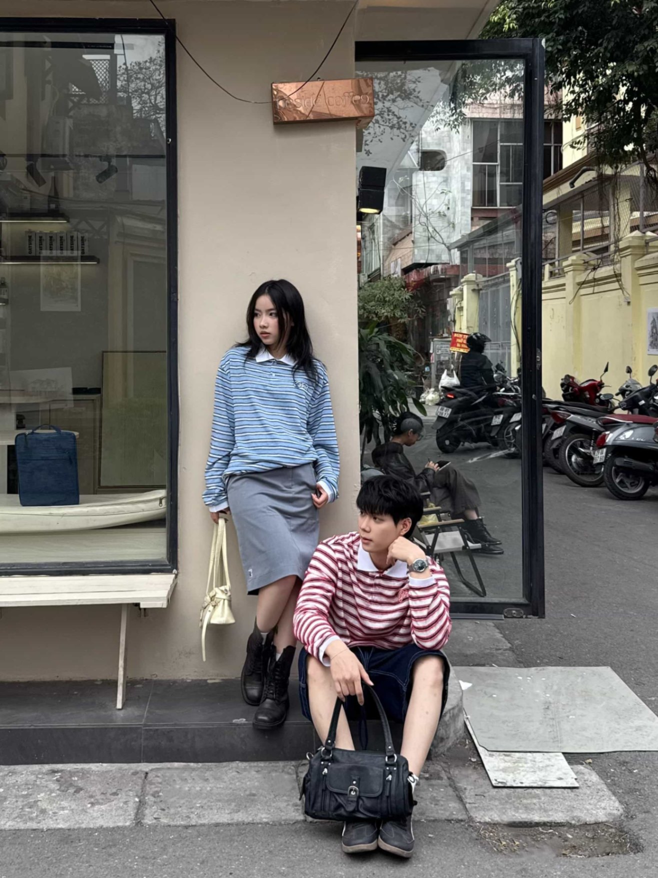 DVRK PRIVÉ FURRY STRIPES KNIT LONGSLEEVE POLO - BLUE 18