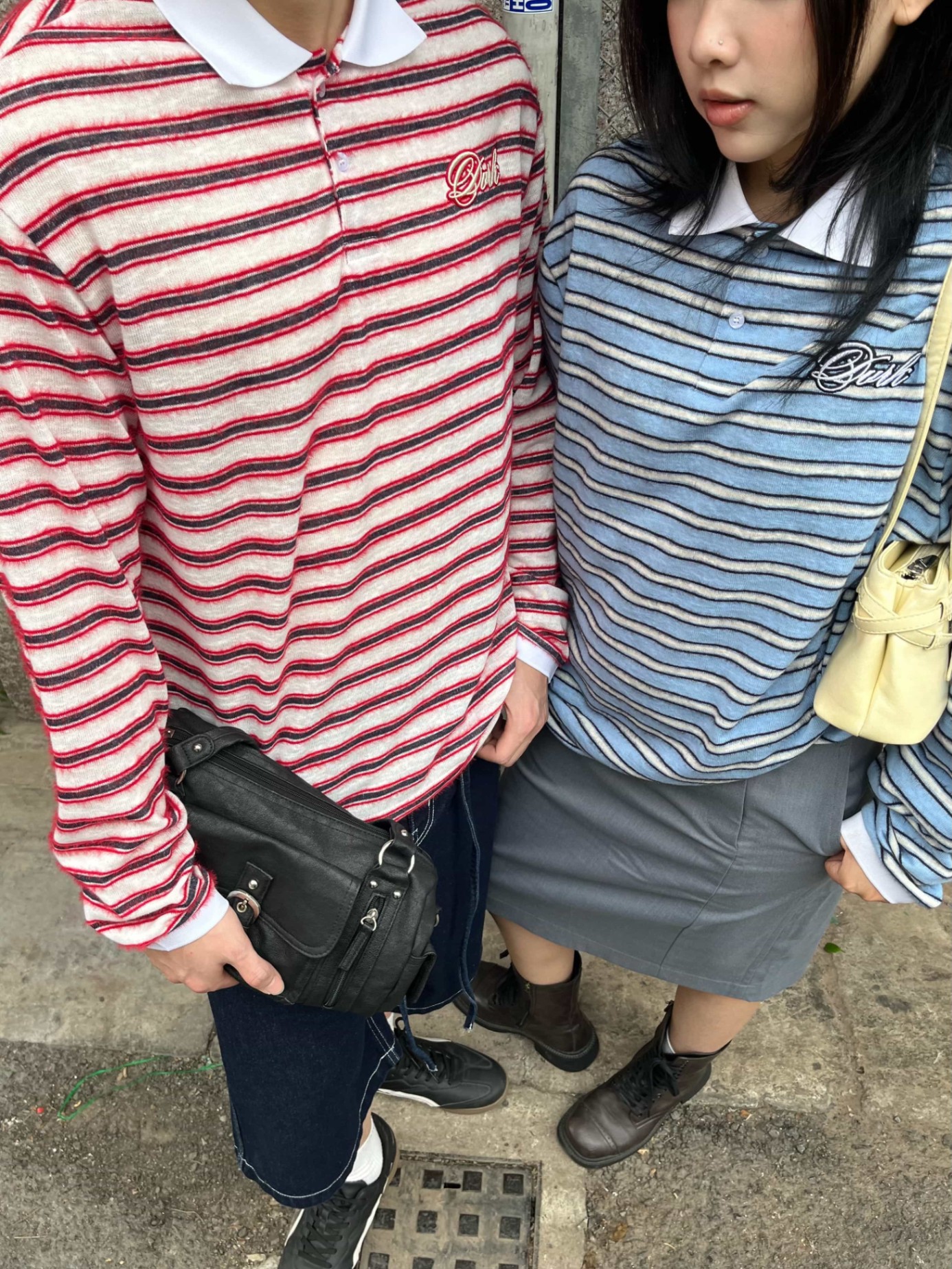 DVRK PRIVÉ FURRY STRIPES KNIT LONGSLEEVE POLO - BLUE 7