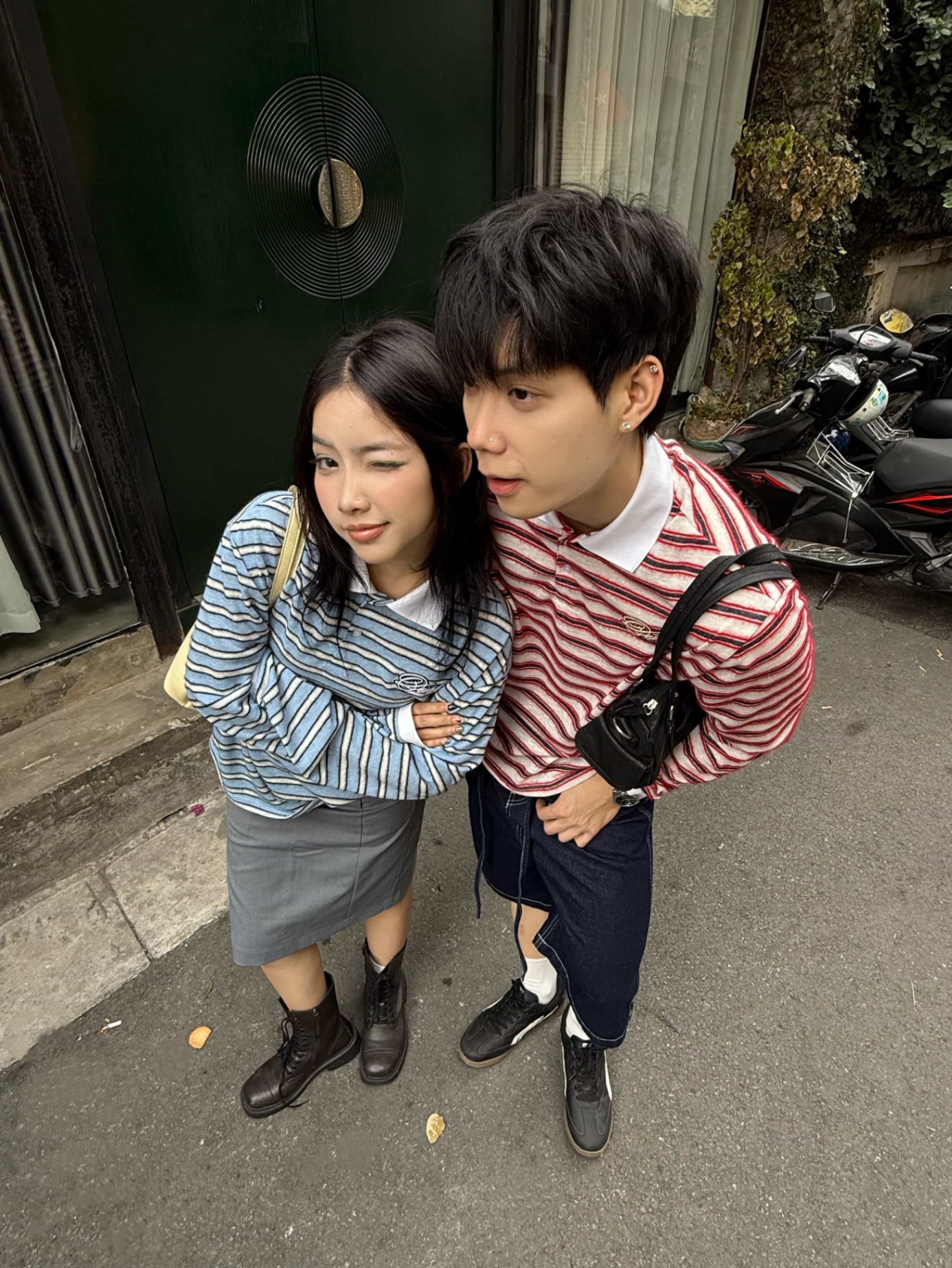 DVRK PRIVÉ FURRY STRIPES KNIT LONGSLEEVE POLO - BLUE 11