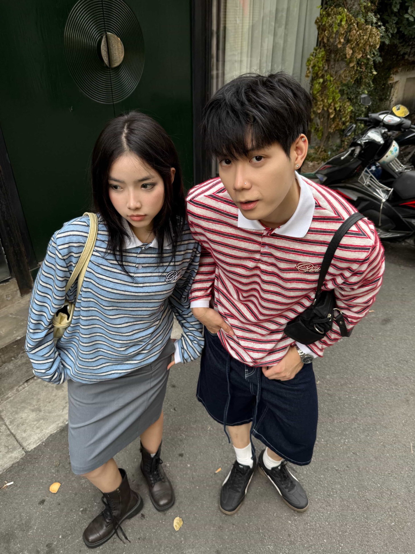 DVRK PRIVÉ FURRY STRIPES KNIT LONGSLEEVE POLO - BLUE 13