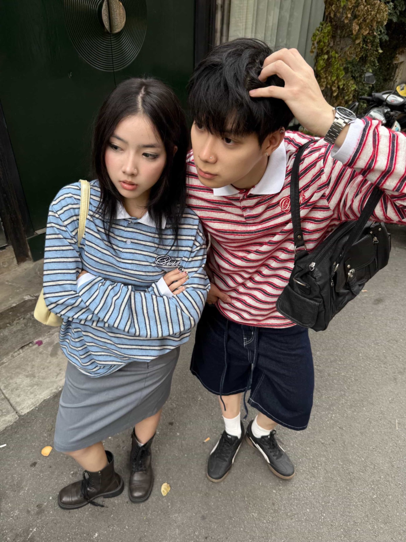 DVRK PRIVÉ FURRY STRIPES KNIT LONGSLEEVE POLO - BLUE 12