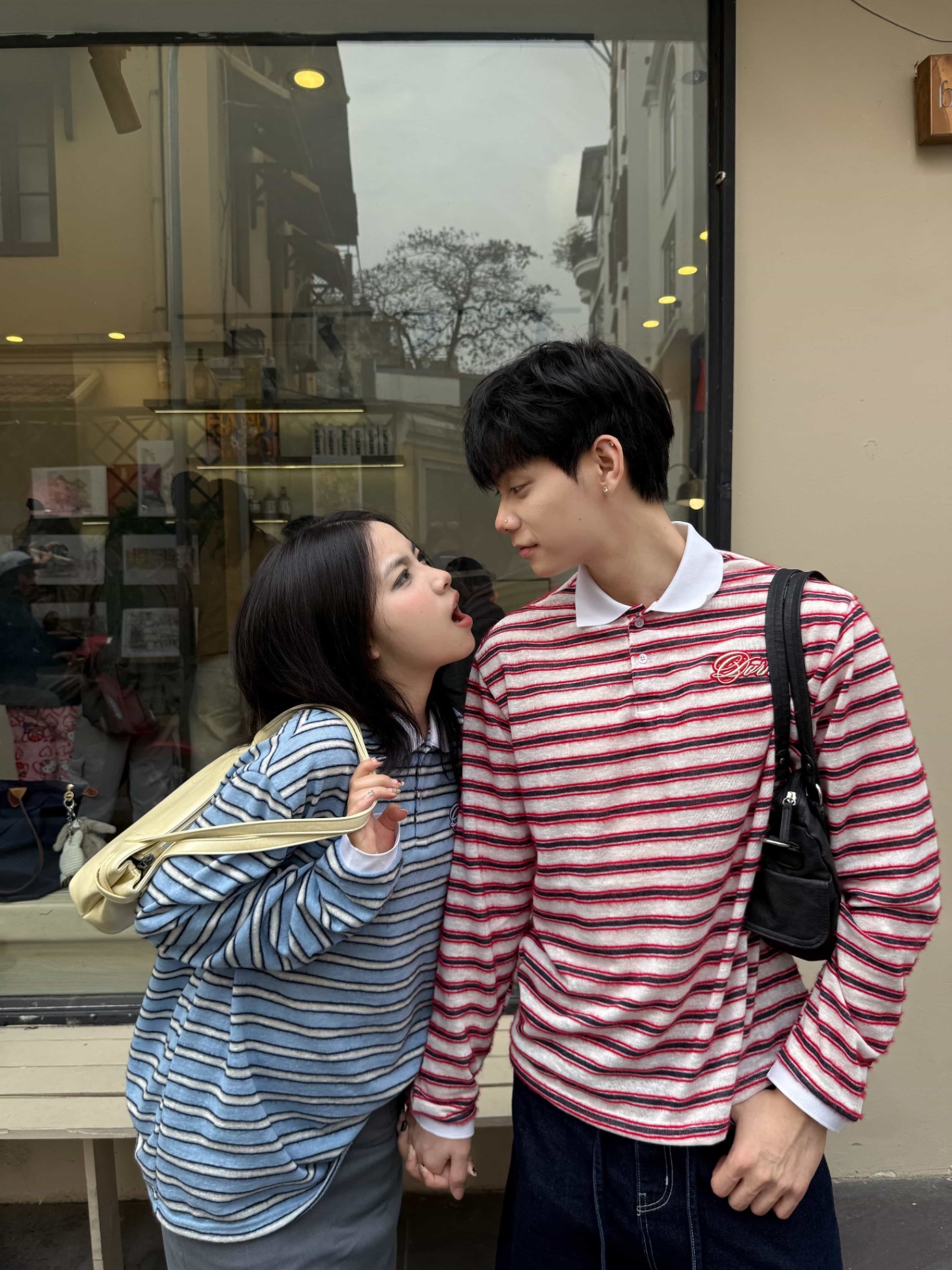 DVRK PRIVÉ FURRY STRIPES KNIT LONGSLEEVE POLO - BLUE 14