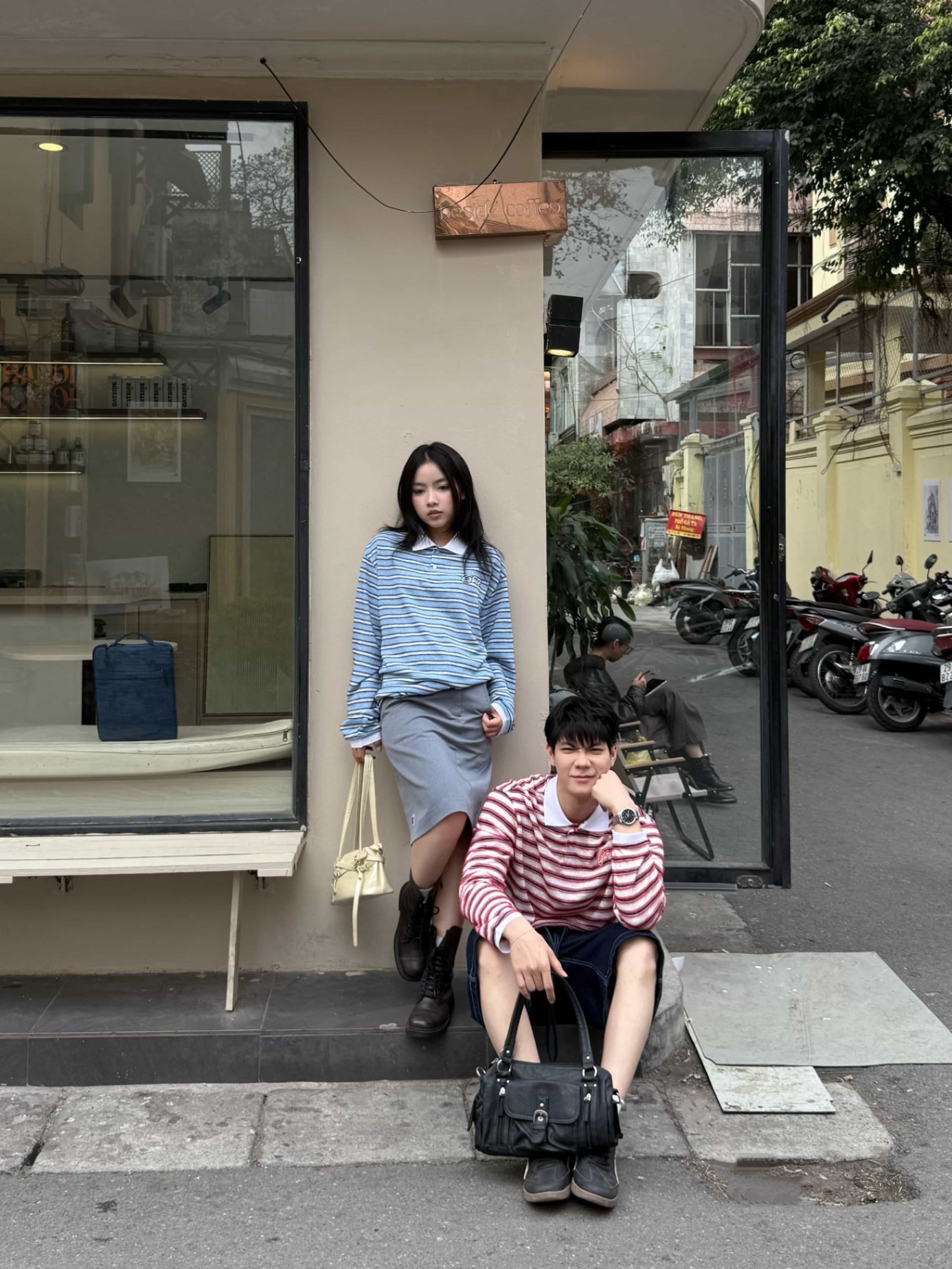 DVRK PRIVÉ FURRY STRIPES KNIT LONGSLEEVE POLO - BLUE 19