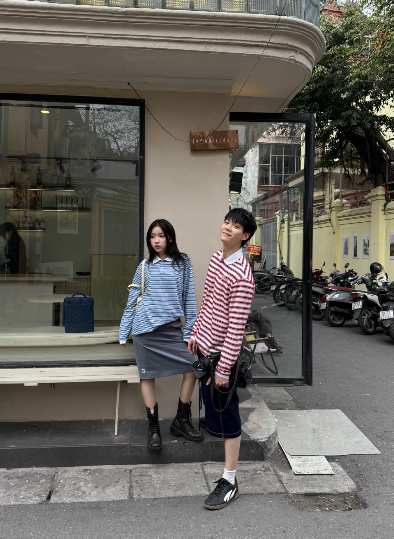 DVRK PRIVÉ FURRY STRIPES KNIT LONGSLEEVE POLO - BLUE 17