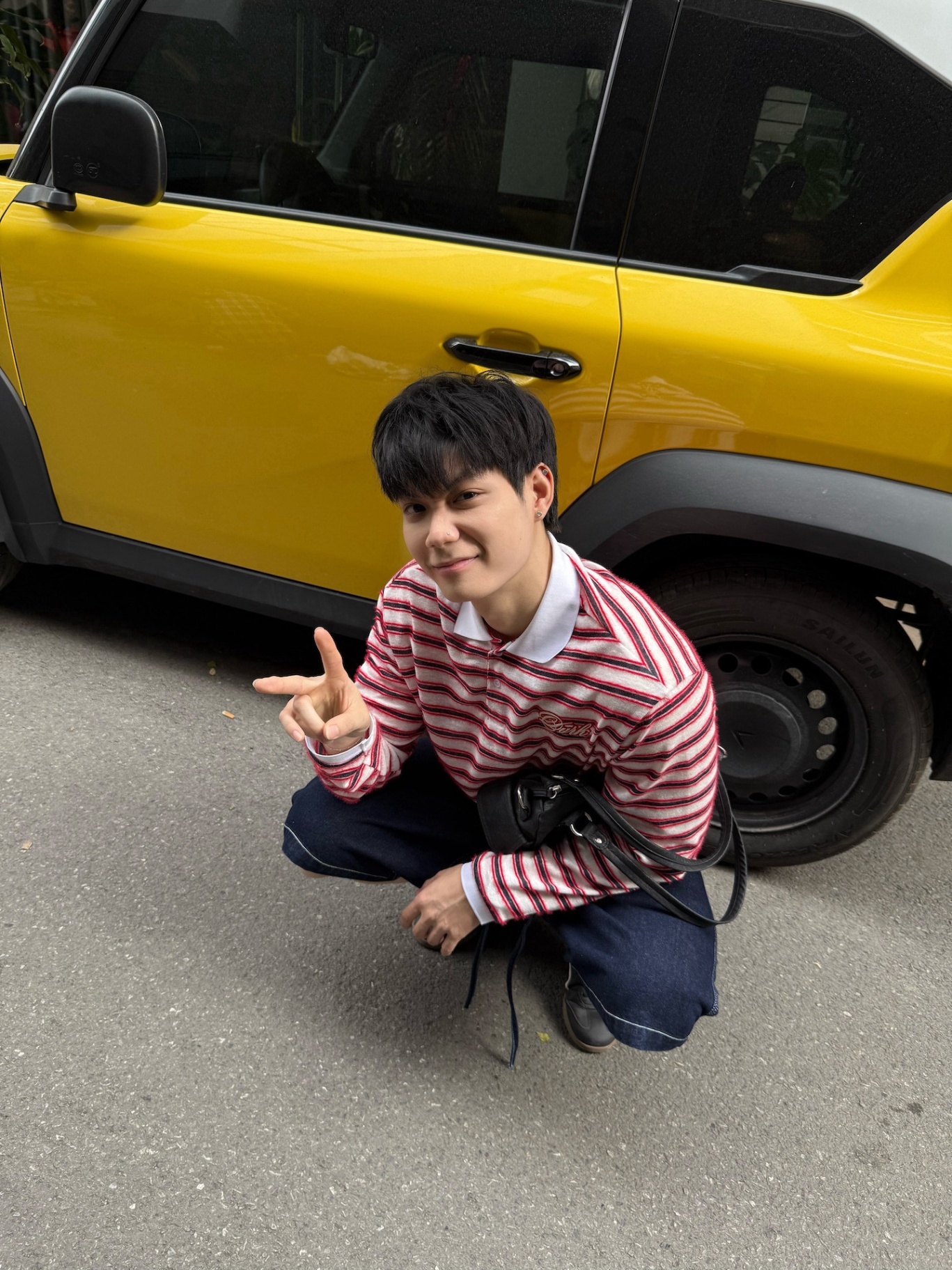 DVRK PRIVÉ FURRY STRIPES KNIT LONGSLEEVE POLO - RED 4