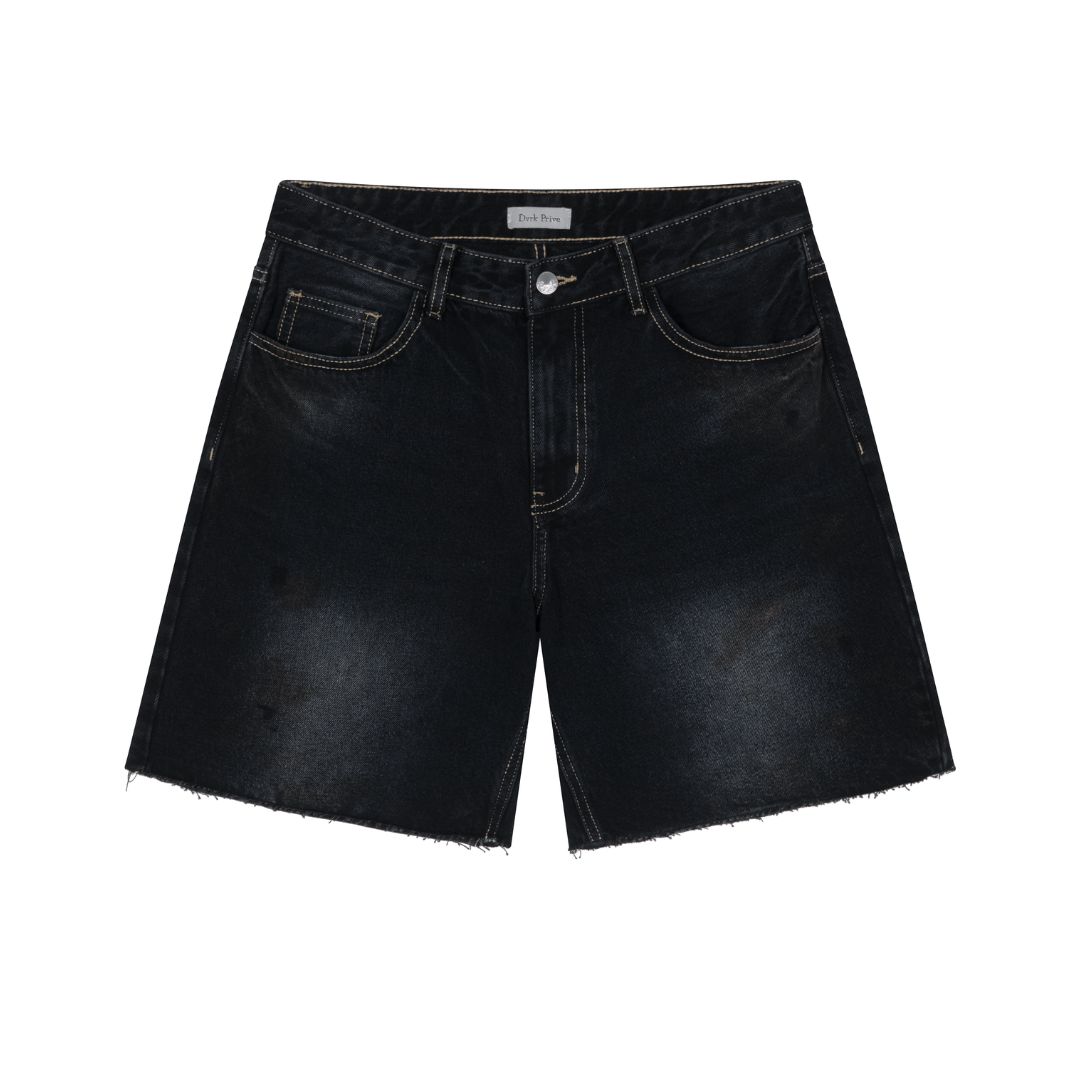 DIRTY WASHED SHORTS - BLACK
