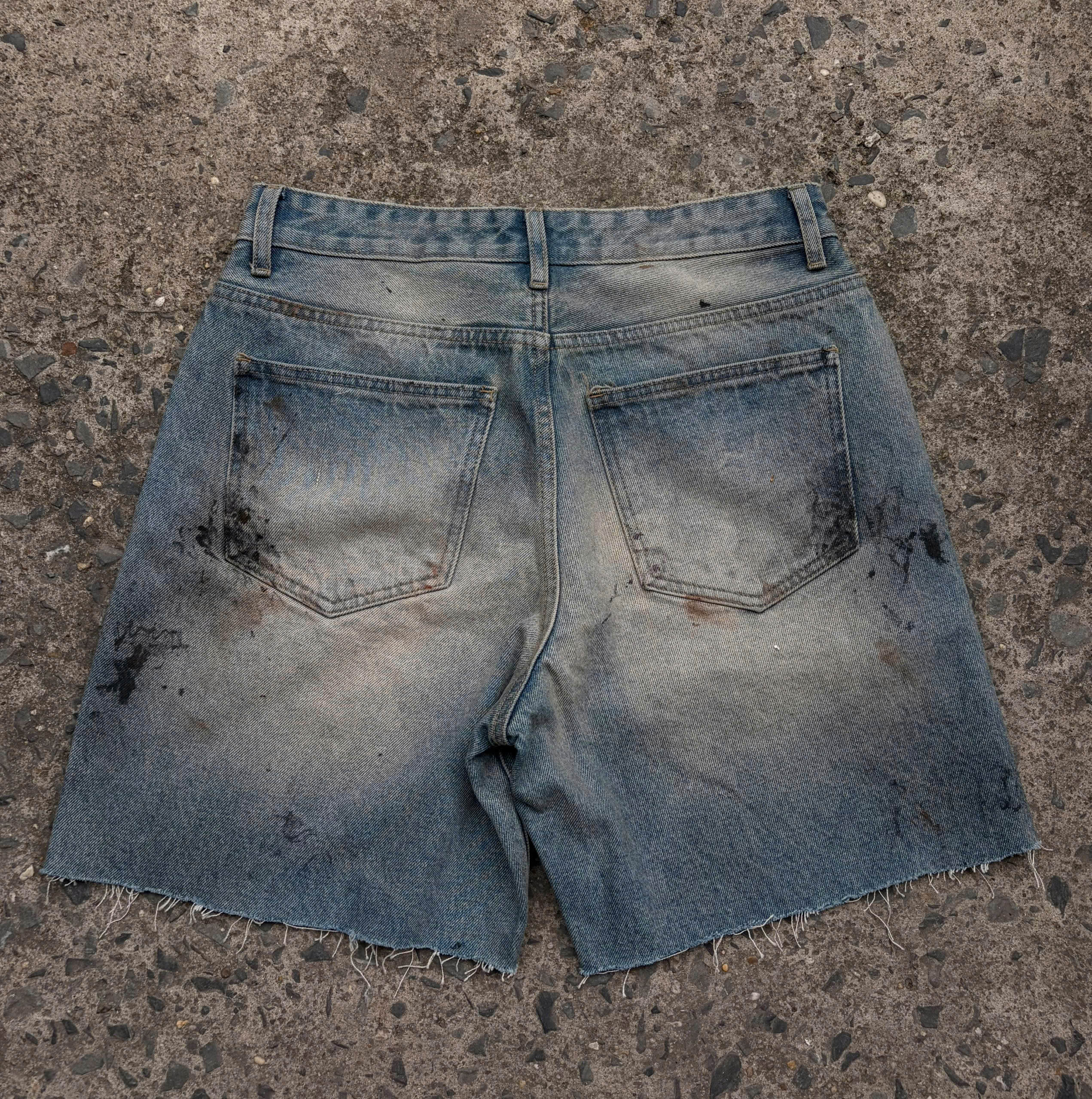 DIRTY WASHED SHORTS - BLUE 2
