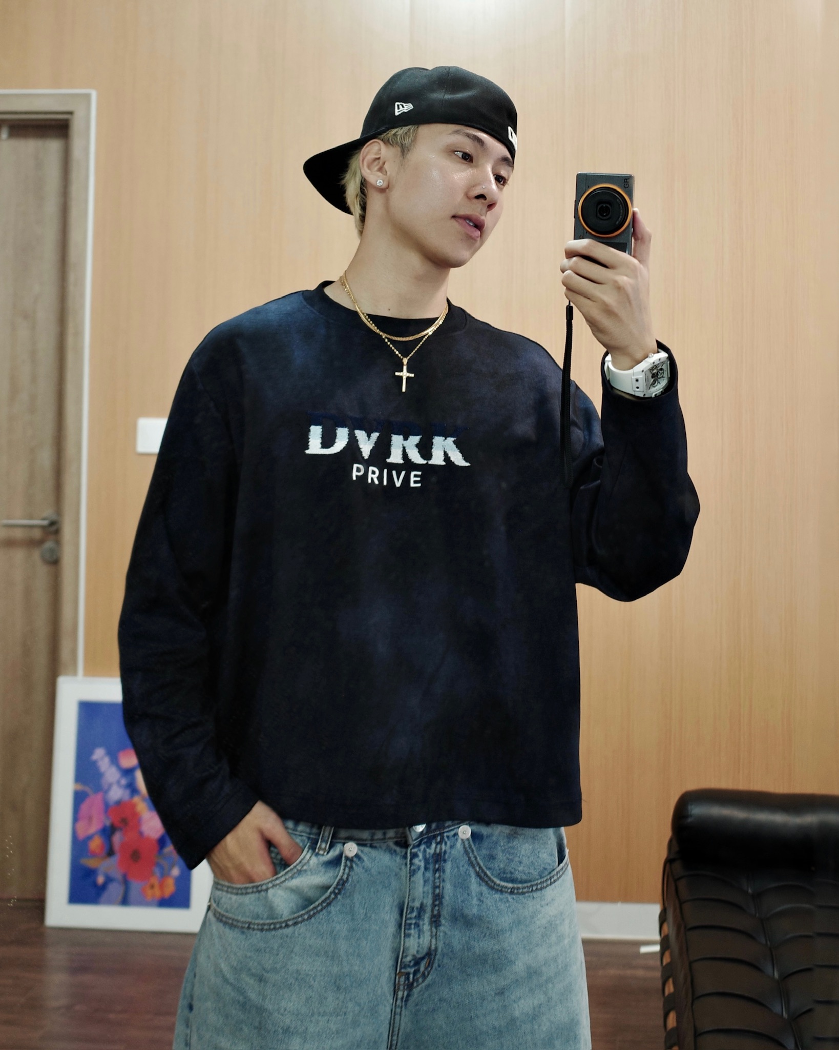 DVRK PRIVÉ BAR CLUB LONGSLEEVE TEE - NAVY