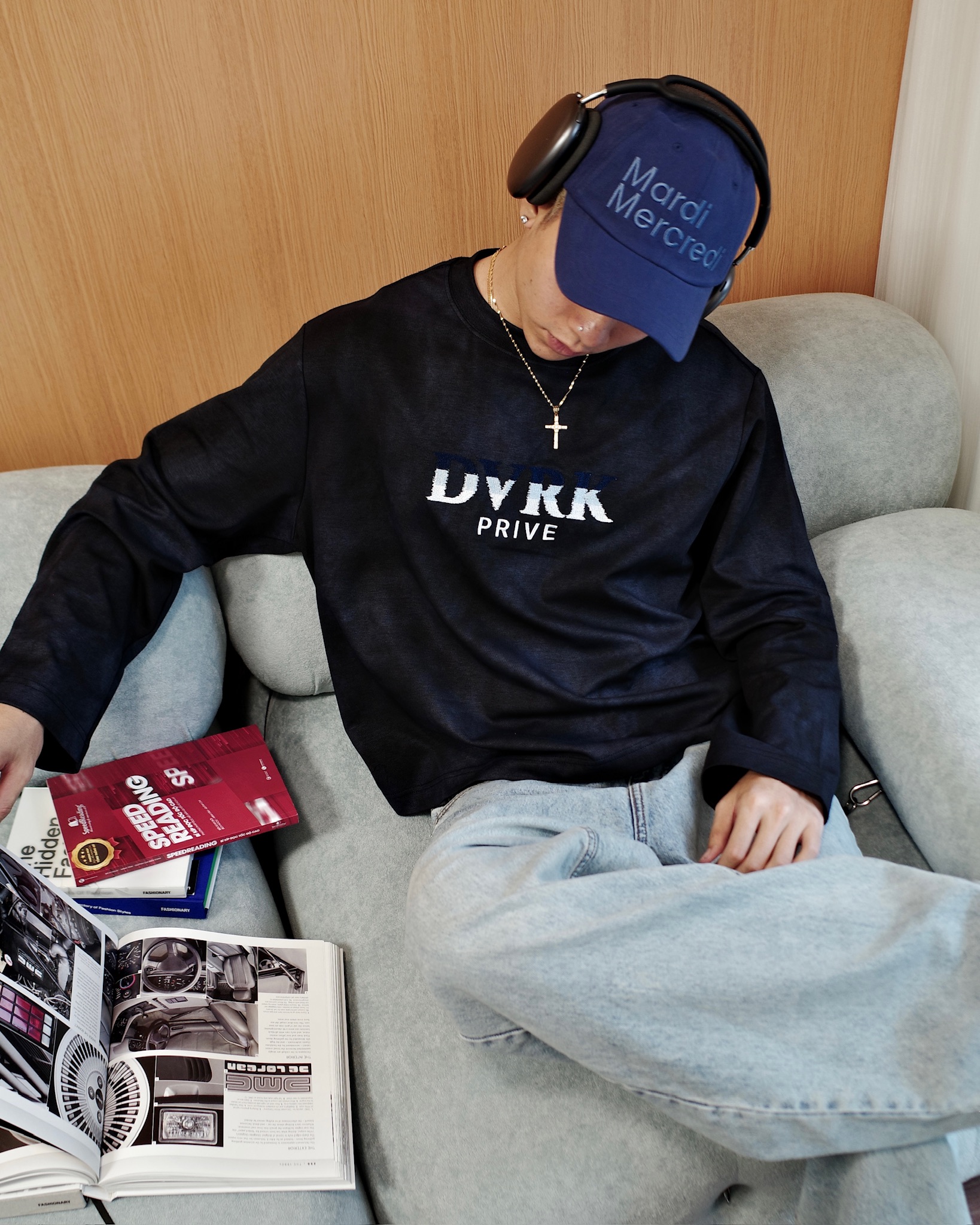 DVRK PRIVÉ BAR CLUB LONGSLEEVE TEE - NAVY 5