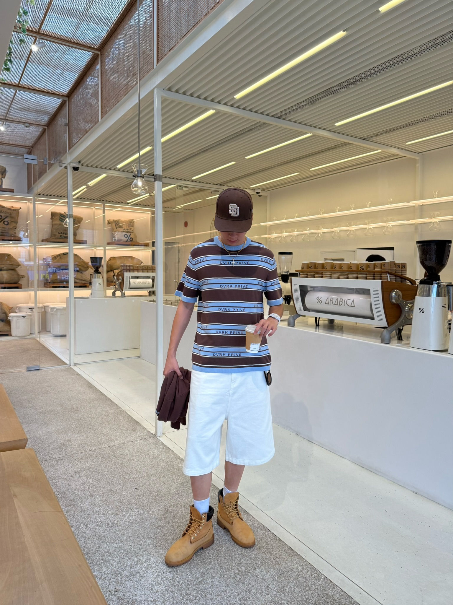 DVRK PRIVÉ BAR STRIPE LOGO KNIT TEE - BLUE/ BROWN 11