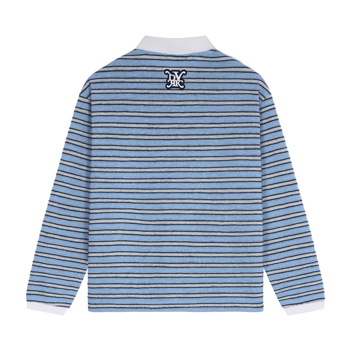 DVRK PRIVÉ FURRY STRIPES KNIT LONGSLEEVE POLO - BLUE 2