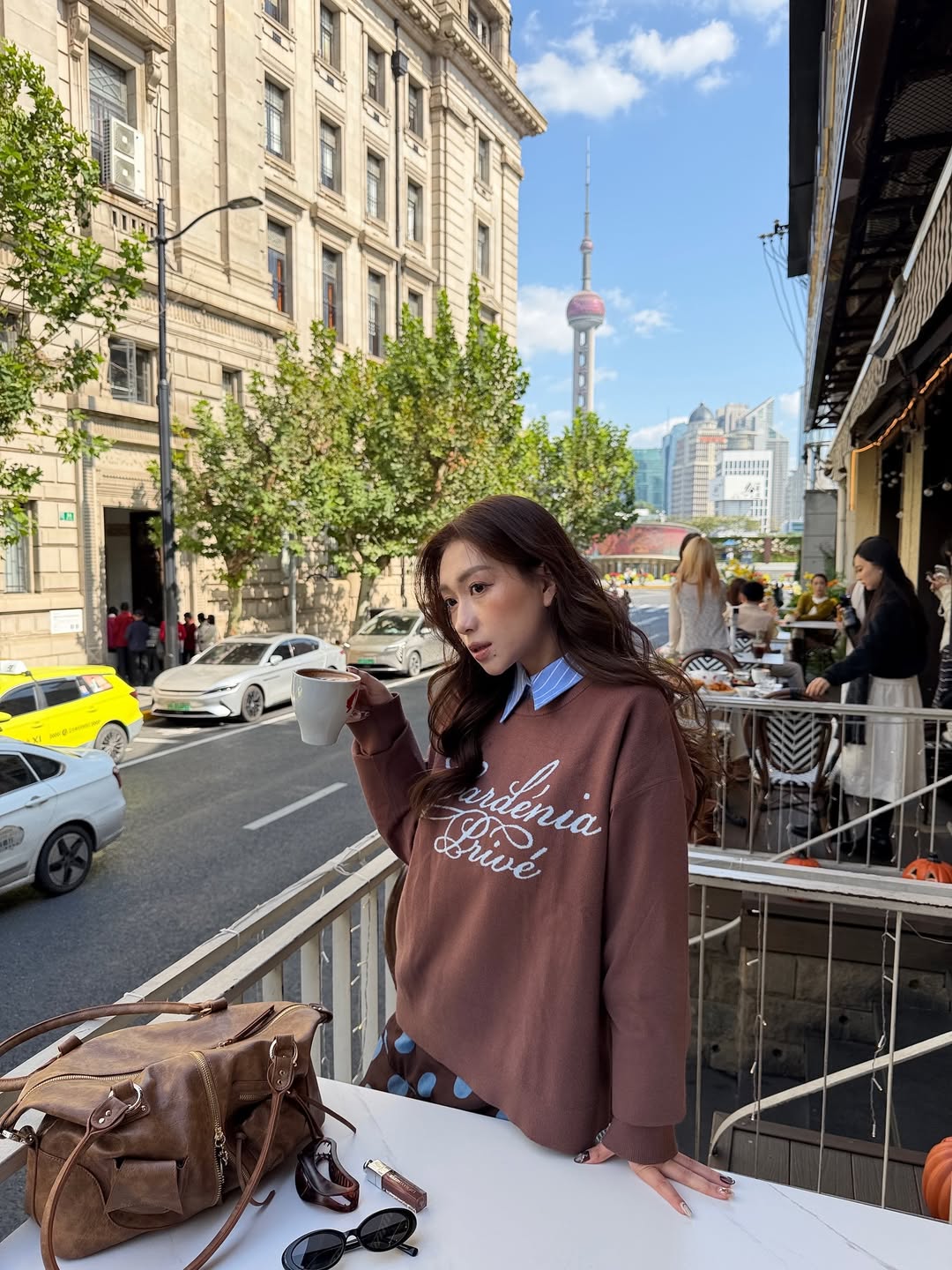 DVRK PRIVÉ GARDENIA LOGO SWEATER - BROWN 4