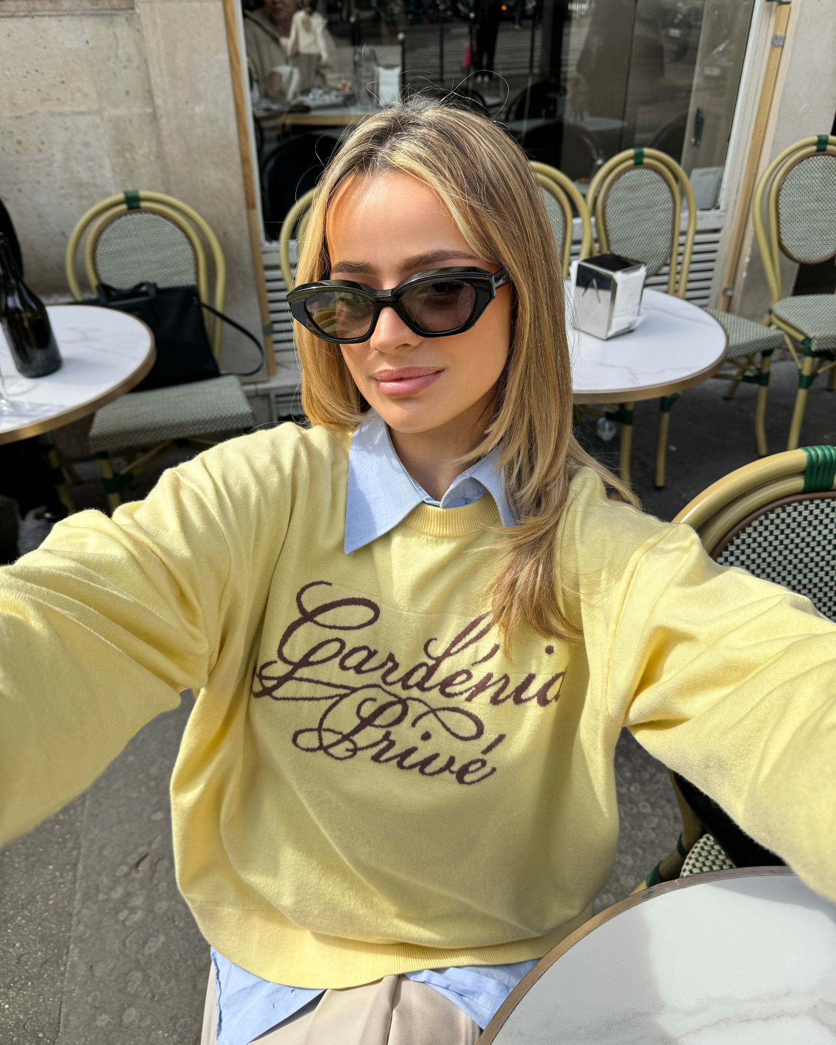 DVRK PRIVÉ GARDENIA LOGO SWEATER - YELLOW 5