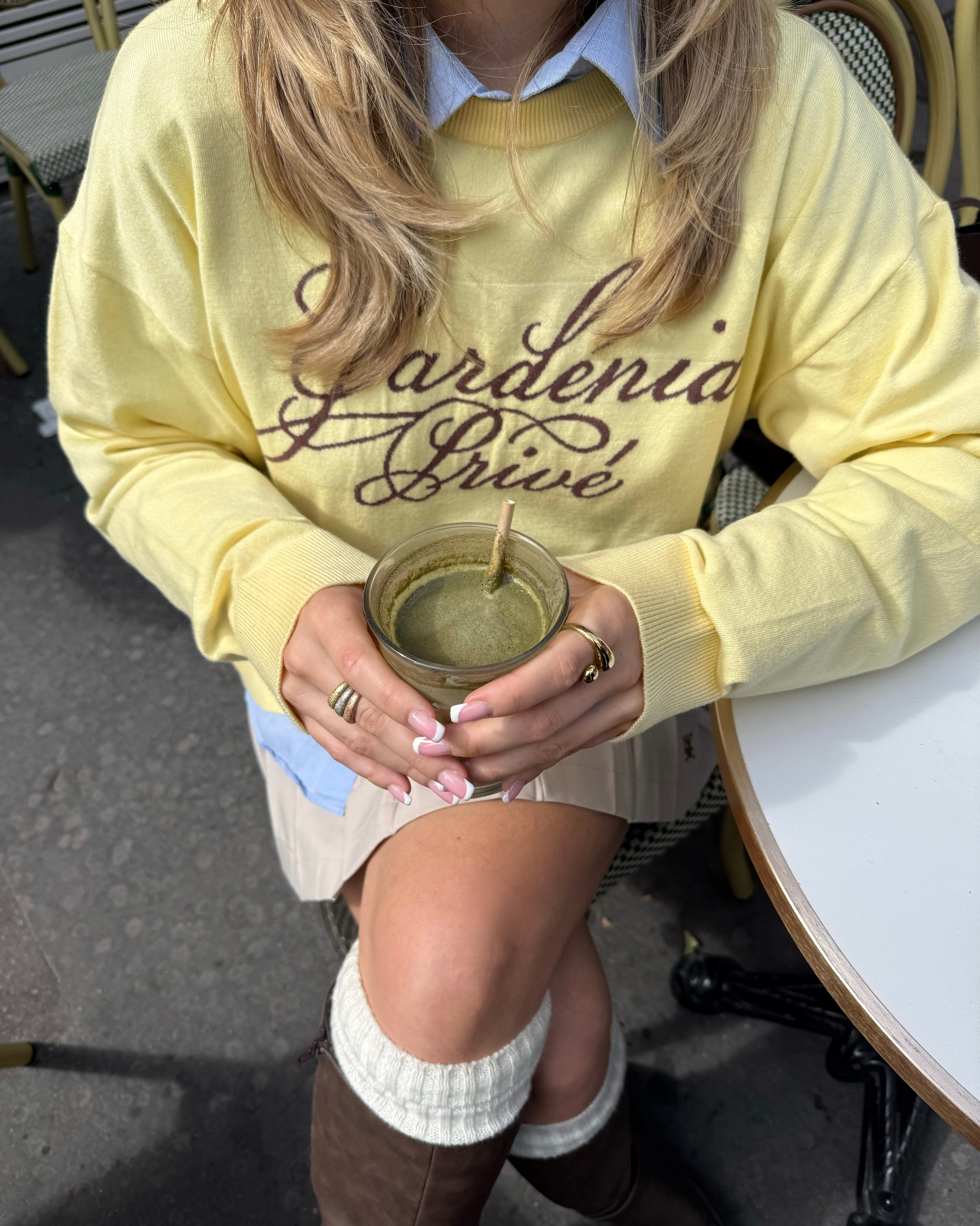 DVRK PRIVÉ GARDENIA LOGO SWEATER - YELLOW 6