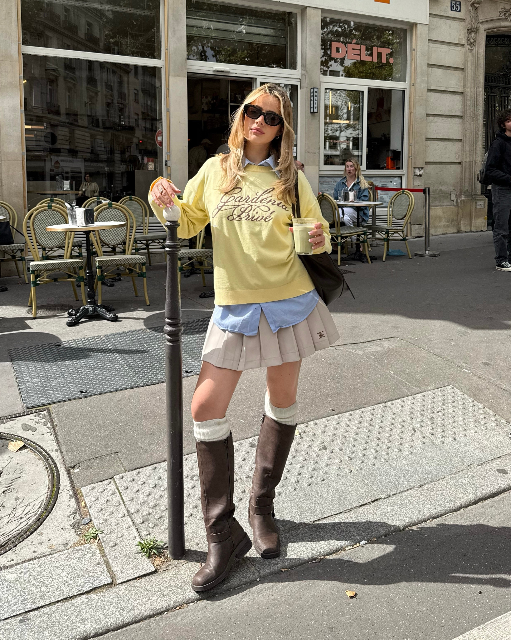 DVRK PRIVÉ GARDENIA LOGO SWEATER - YELLOW