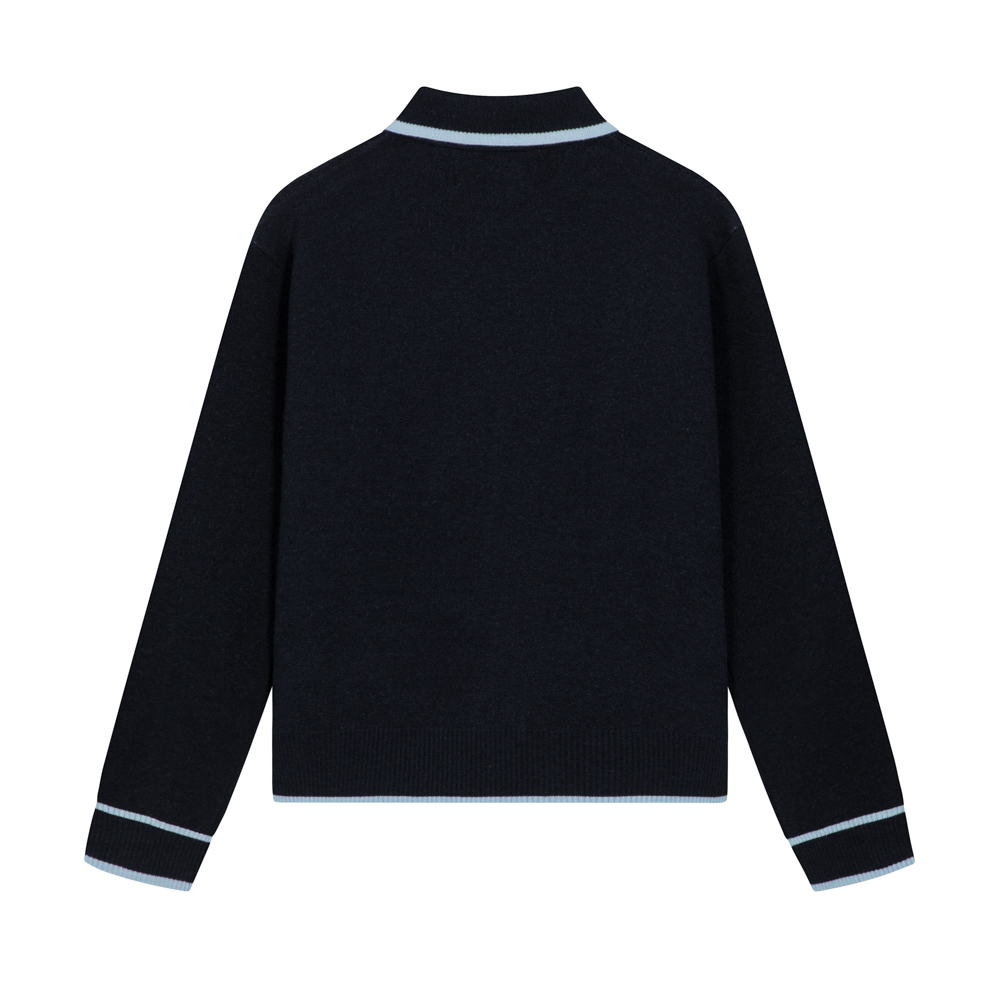 DVRK PRIVÉ HORSE KNIT LONGSLEEVE POLO - DARK BLUE 2