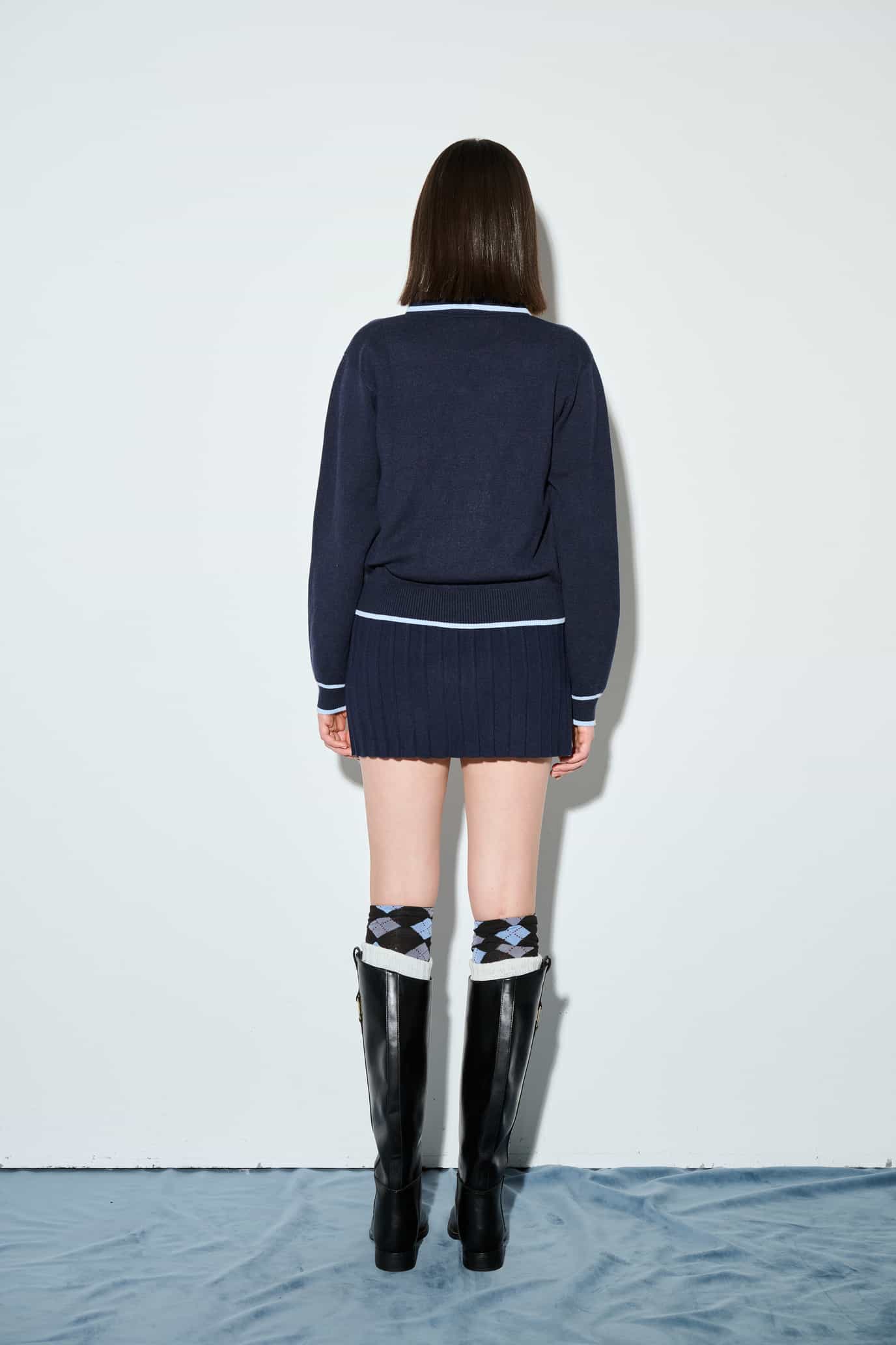 DVRK PRIVÉ HORSE KNIT LONGSLEEVE POLO - DARK BLUE 5