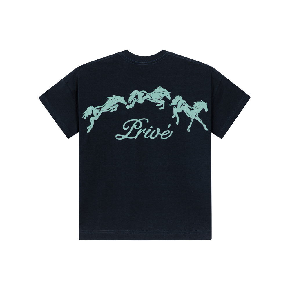 DVRK PRIVÉ HORSES TSHIRT - DARK BLUE 2