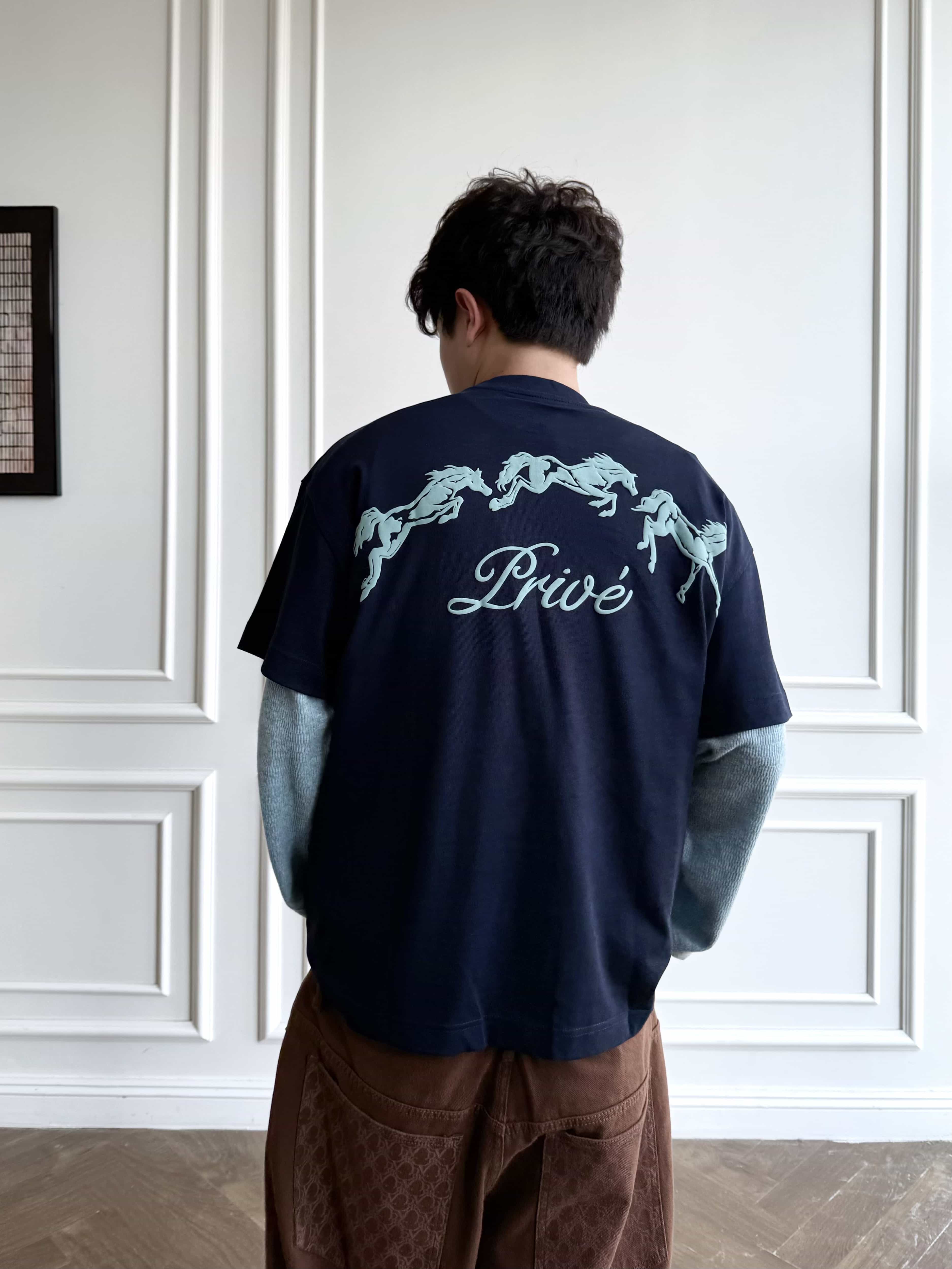 DVRK PRIVÉ HORSES TSHIRT - DARK BLUE 11