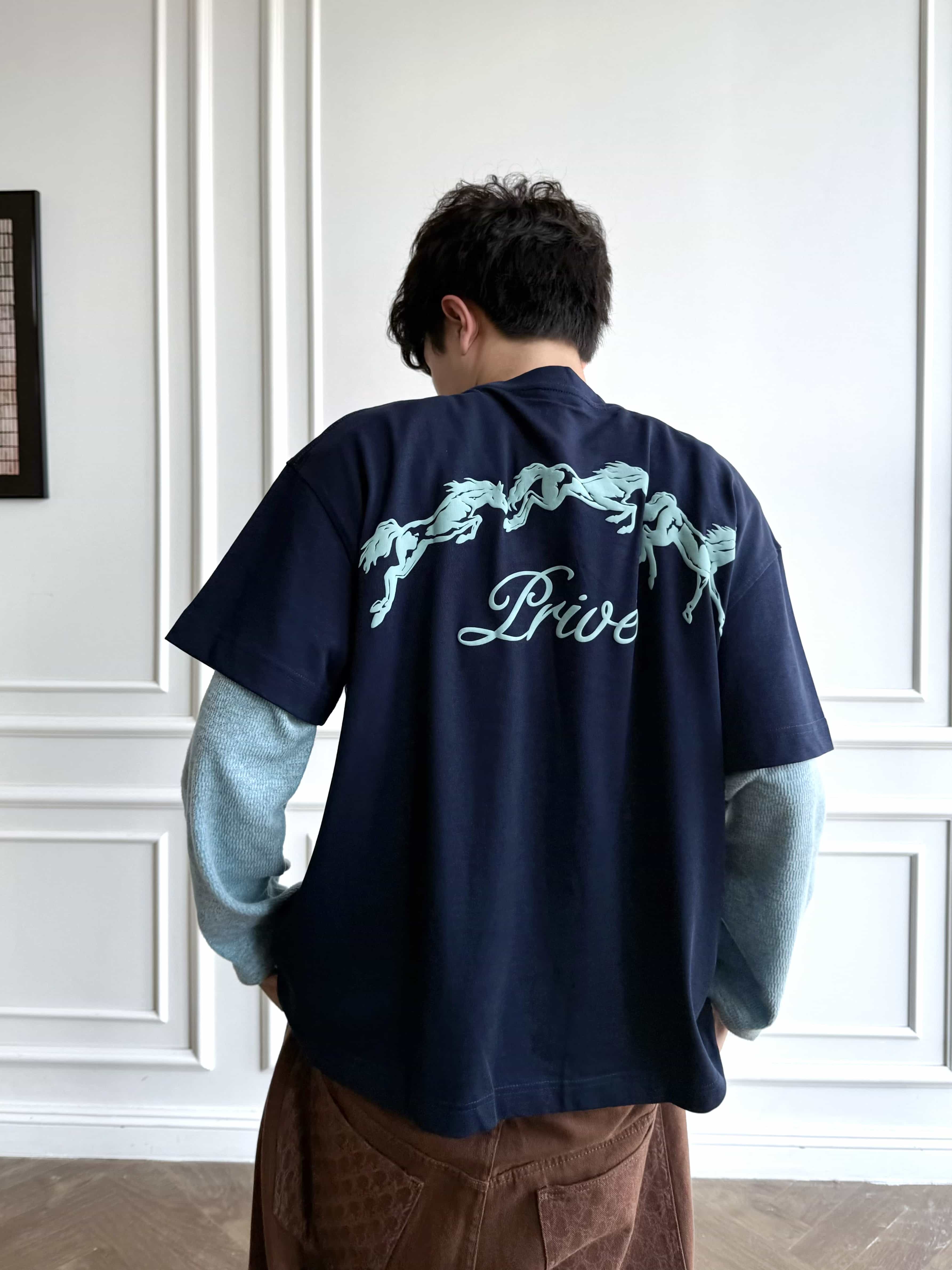 DVRK PRIVÉ HORSES TSHIRT - DARK BLUE 10