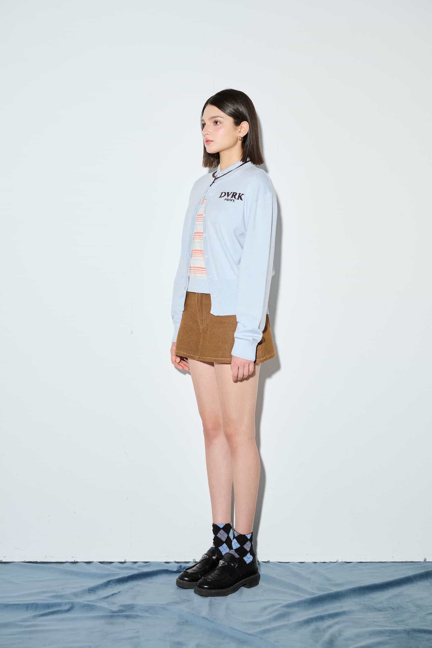 DVRK PRIVÉ LAYER KNIT CROP CARDIGAN - BLUE 5