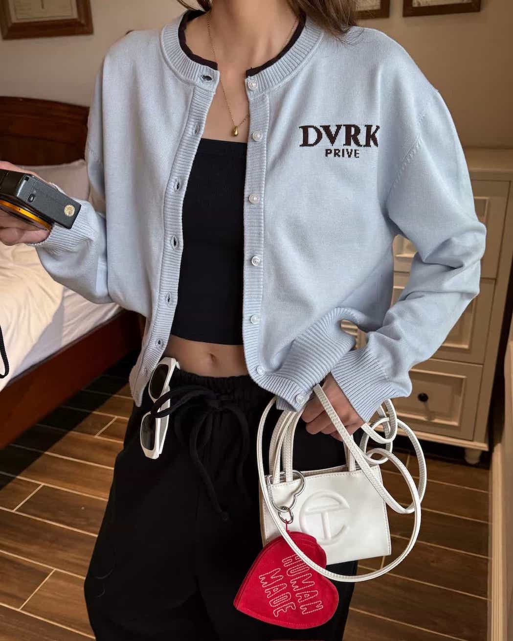 DVRK PRIVÉ LAYER KNIT CROP CARDIGAN - BLUE 11