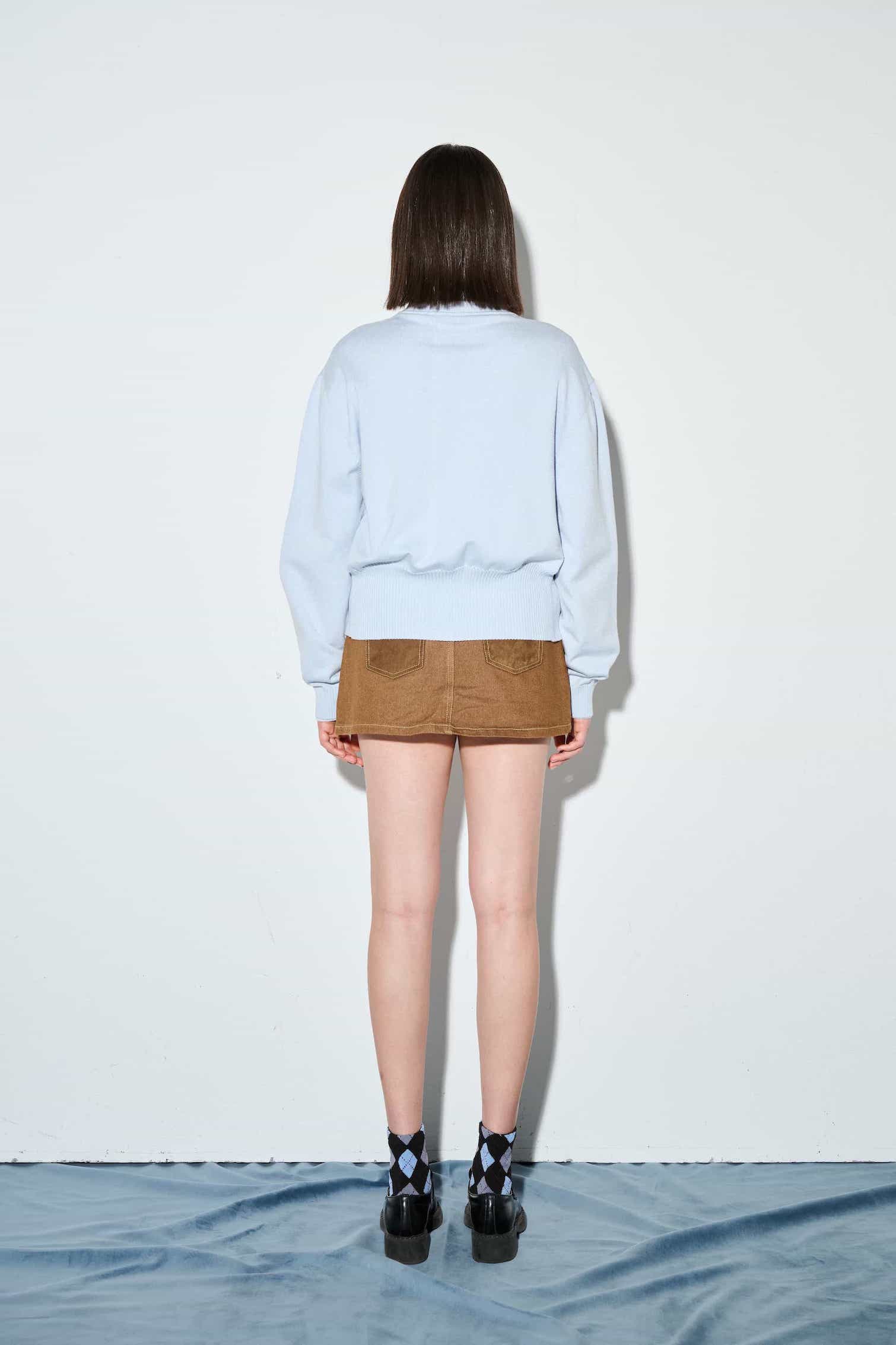 DVRK PRIVÉ LAYER KNIT CROP CARDIGAN - BLUE 4