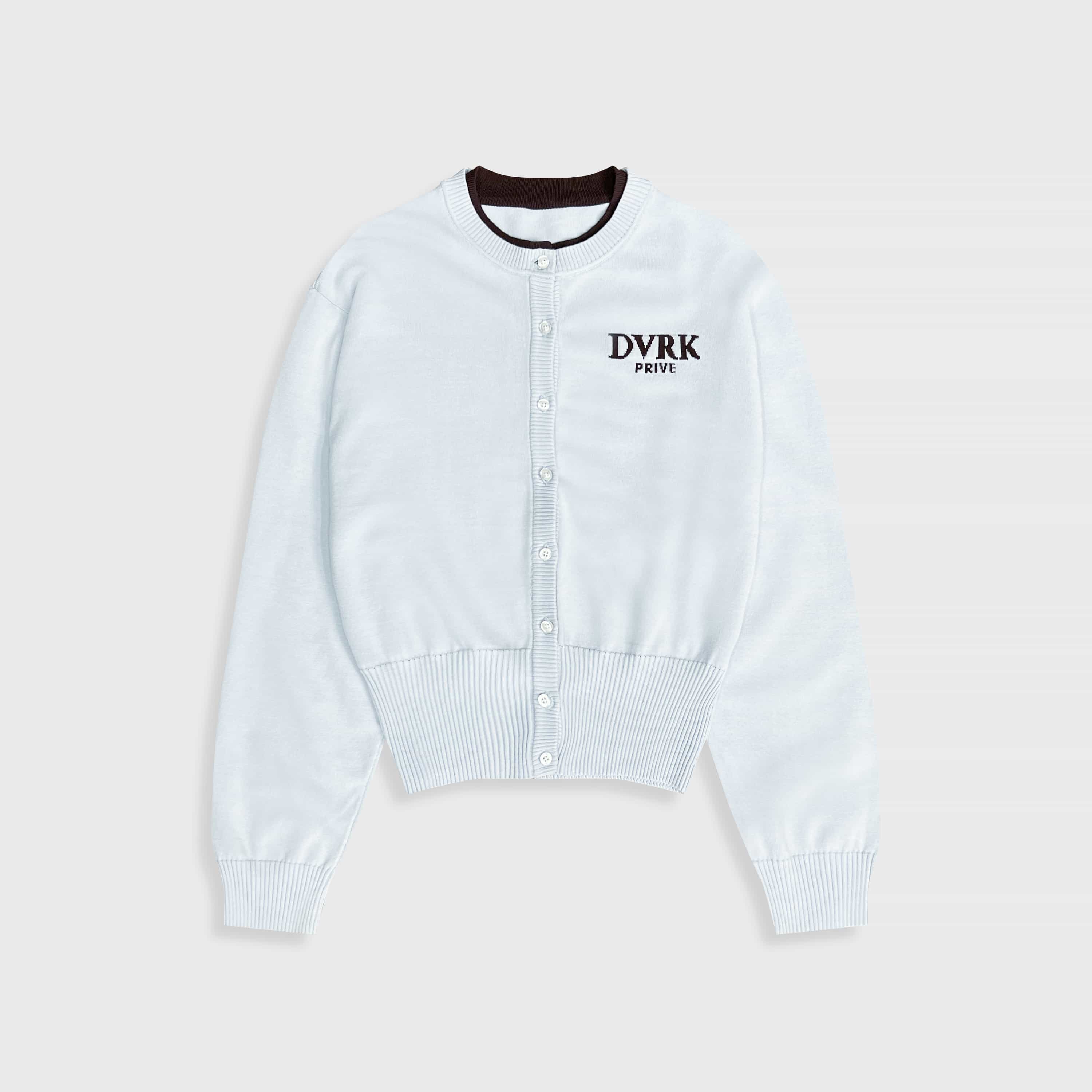 DVRK PRIVÉ LAYER KNIT CROP CARDIGAN - BLUE