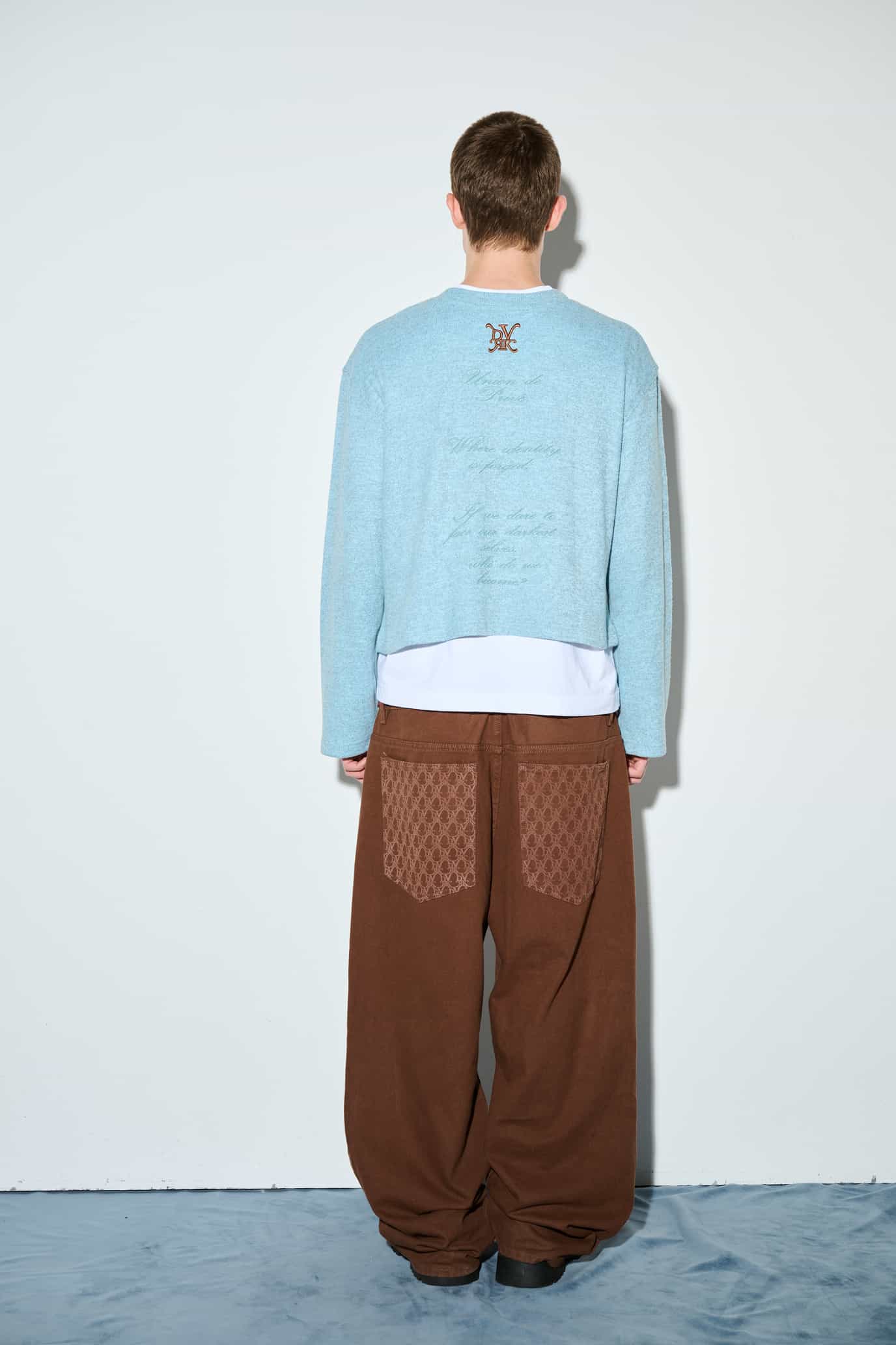 DVRK PRIVÉ ORNATE FRAME KNIT LONGSLEEVE - BLUE