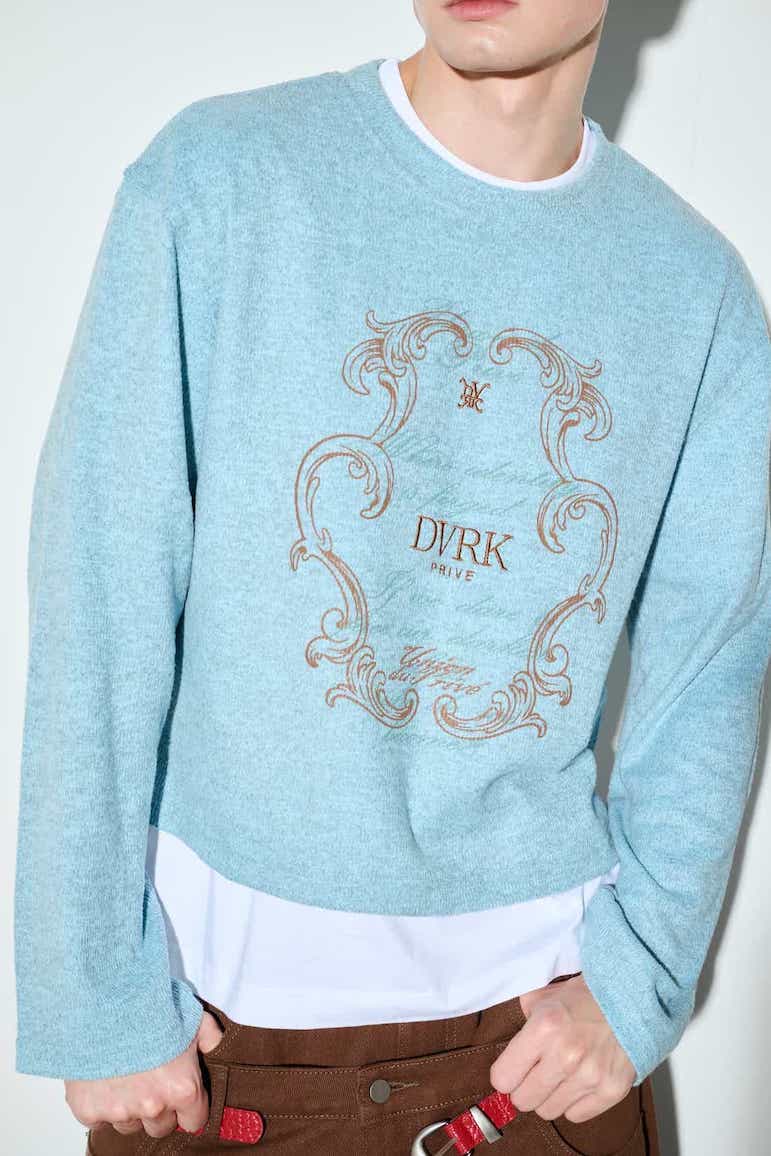 DVRK PRIVÉ ORNATE FRAME KNIT LONGSLEEVE - BLUE
