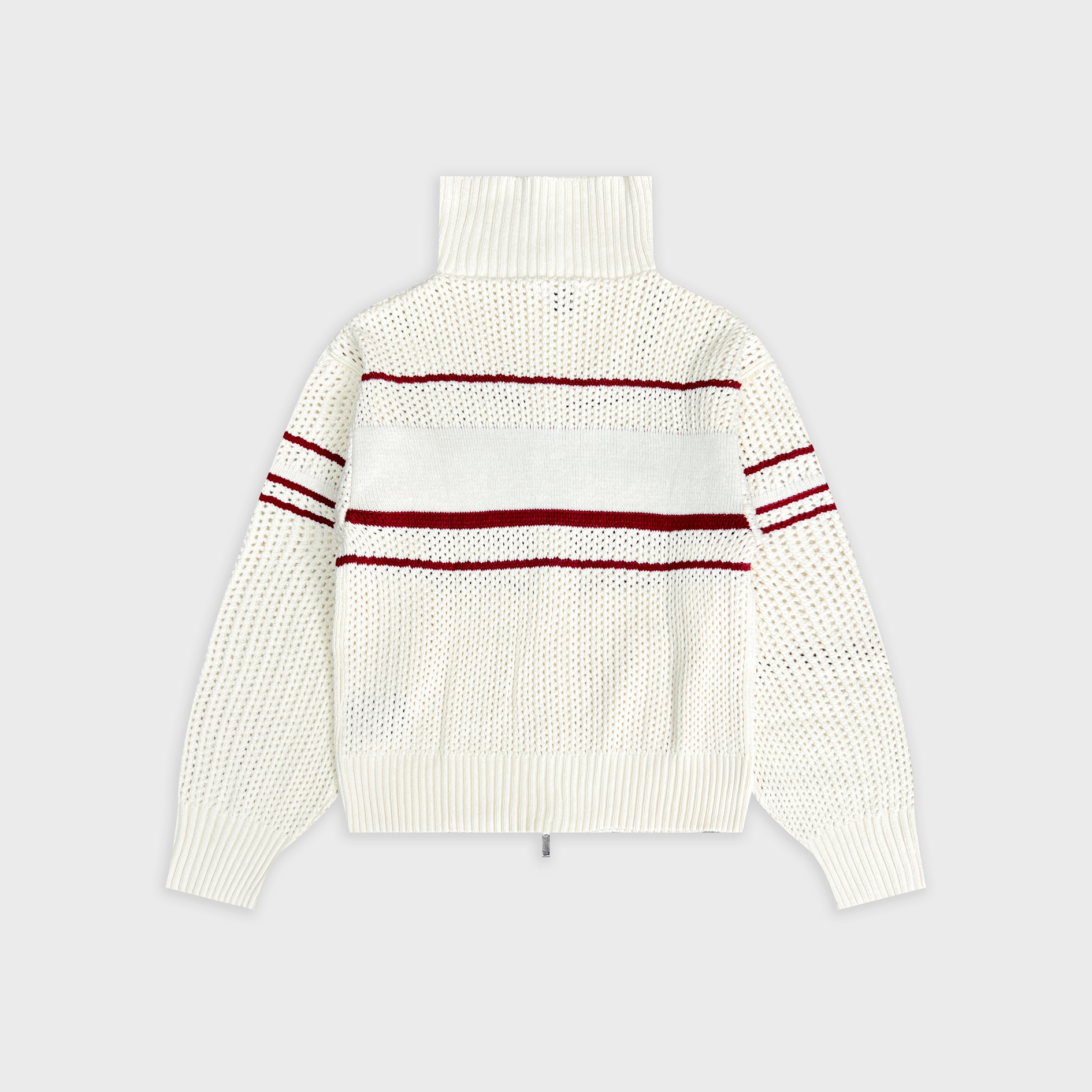 DVRK PRIVÉ STRIPE POINTELLE KNIT JACKET - CREAM