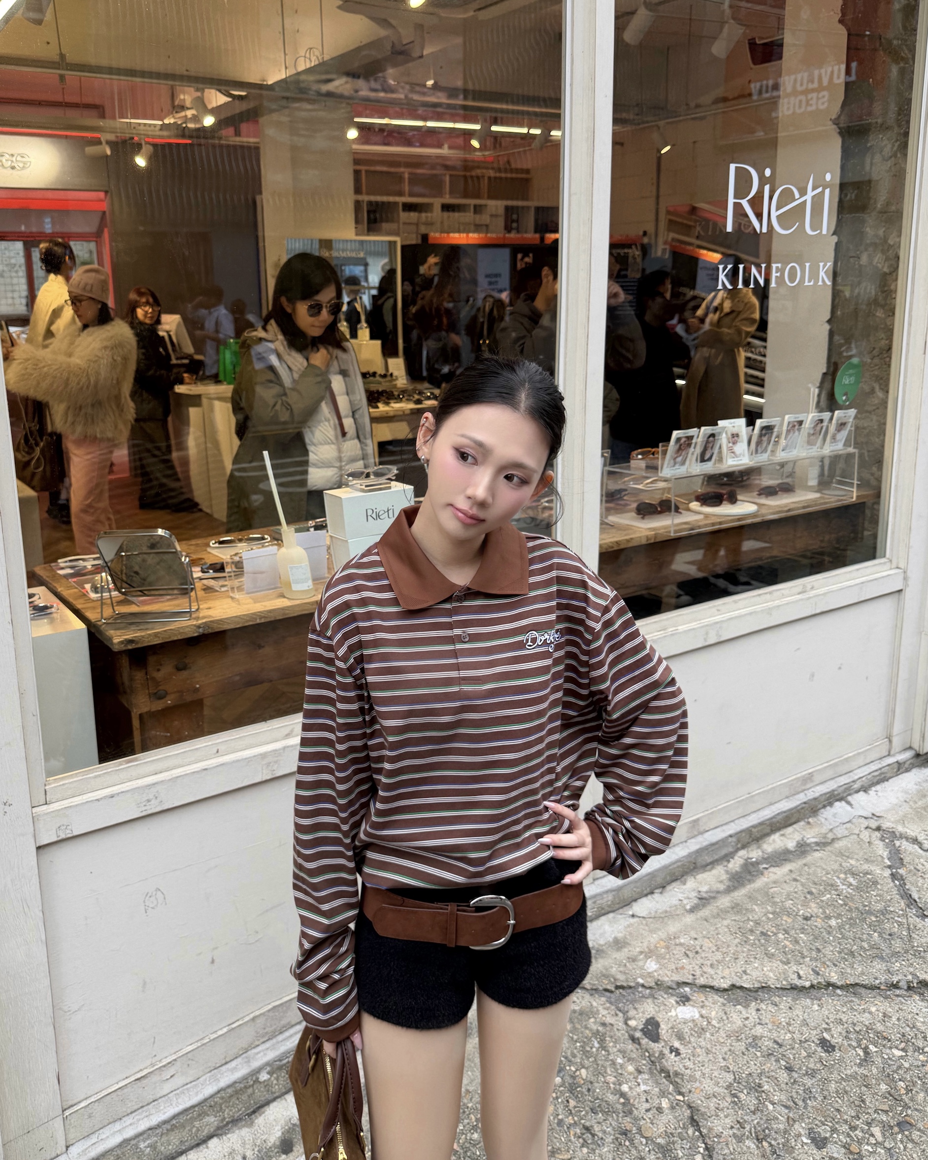 DVRK PRIVÉ THIN STRIPE LONGSLEEVES POLO - BROWN