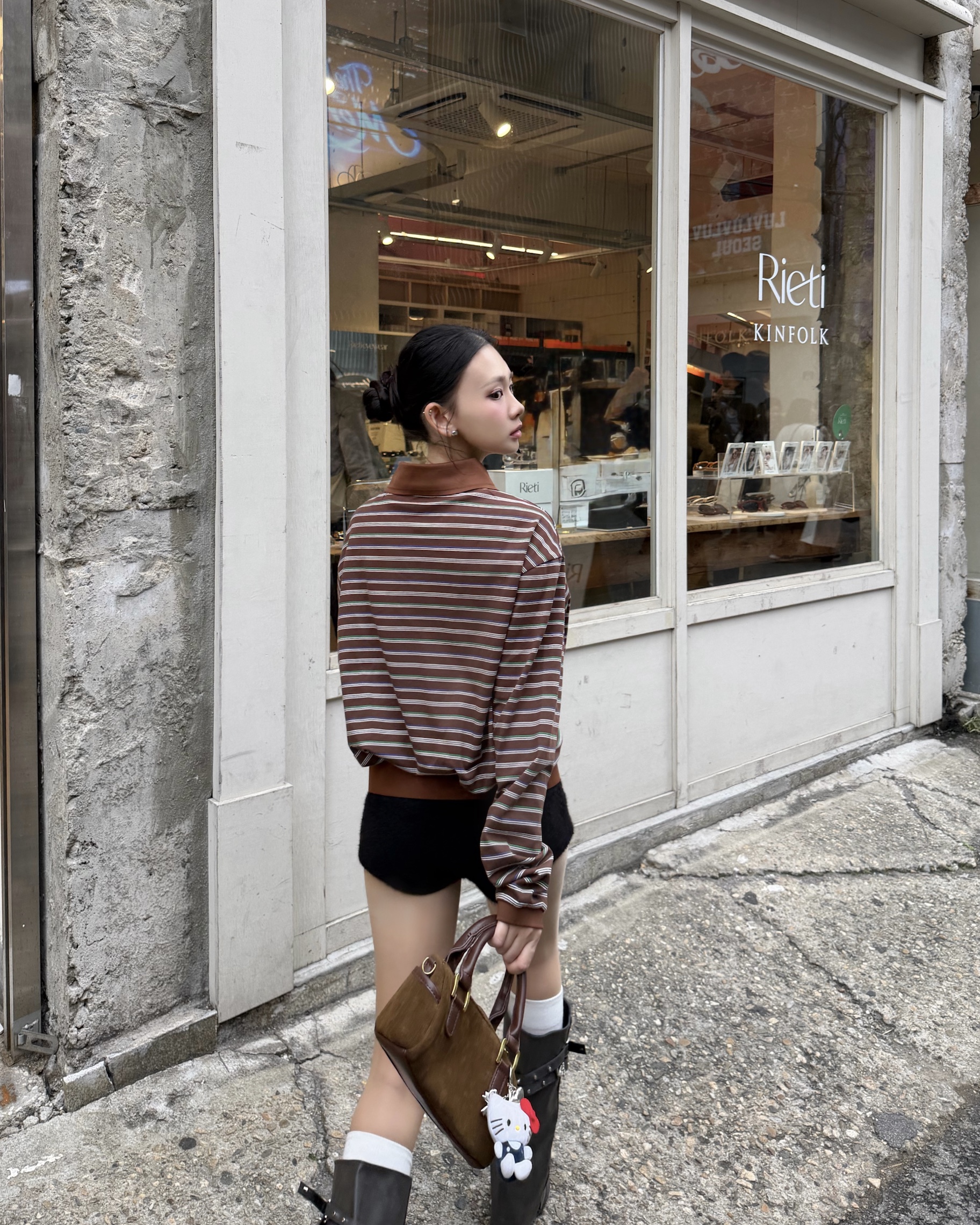 DVRK PRIVÉ THIN STRIPE LONGSLEEVES POLO - BROWN 4